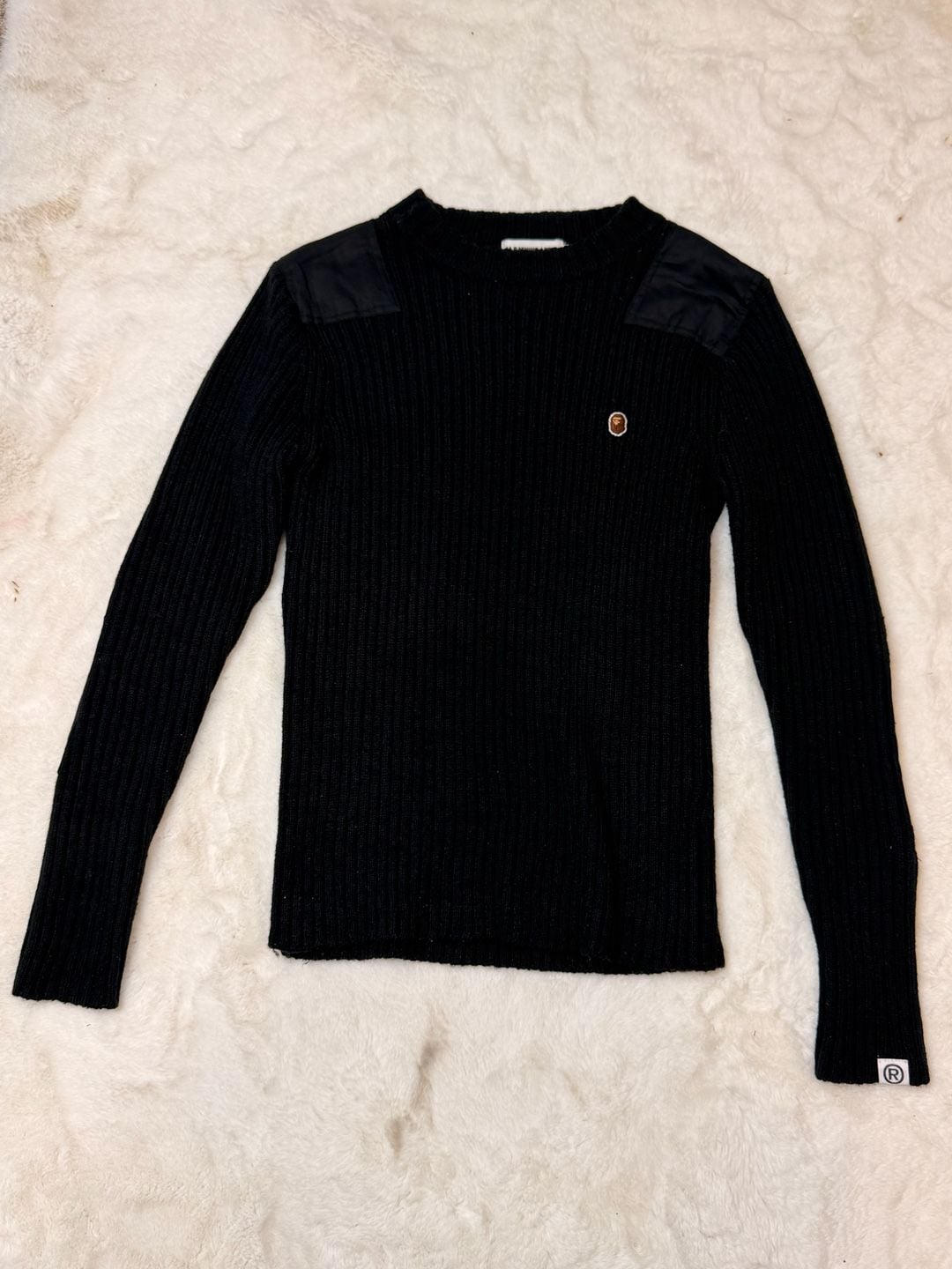 A Bathing Ape Classics Ribbed Sweater Size S Black 2