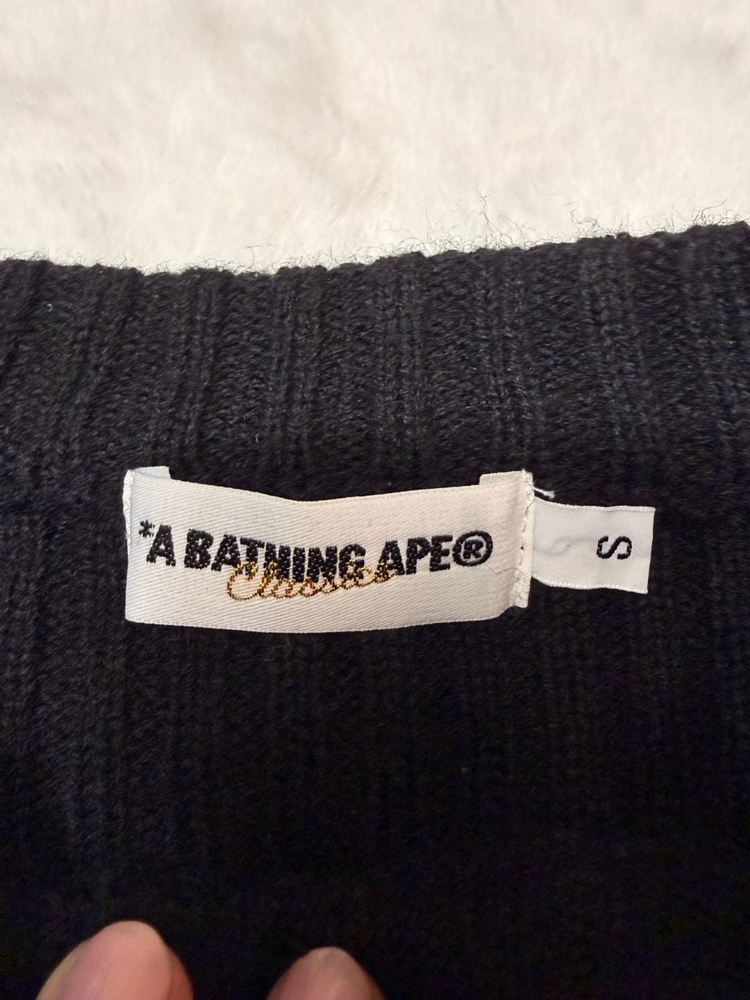 A Bathing Ape Classics Ribbed Sweater Size S Black 4