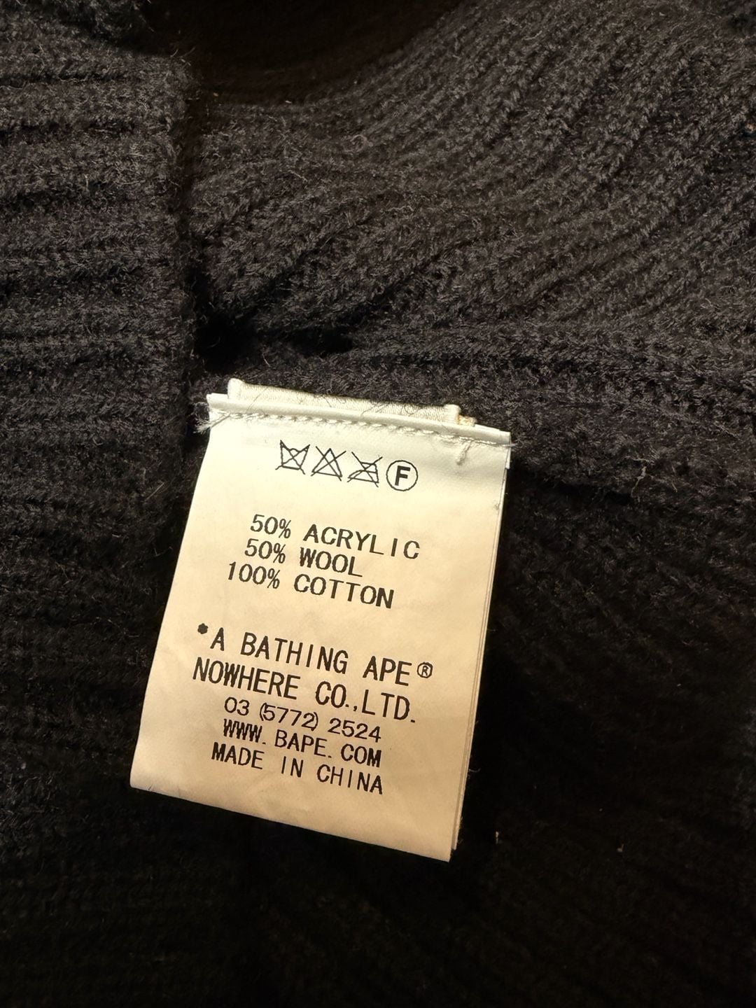 A Bathing Ape Classics Ribbed Sweater Size S Black 5