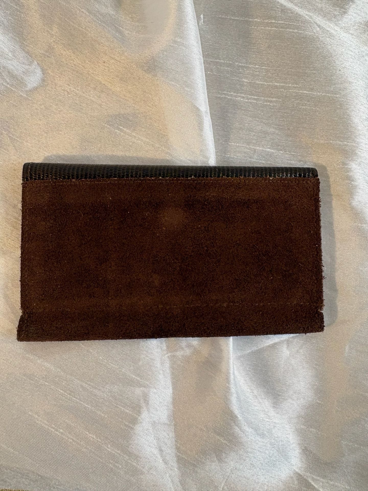 Vintage Brown Leather Checkbook Wallet Organizer 6