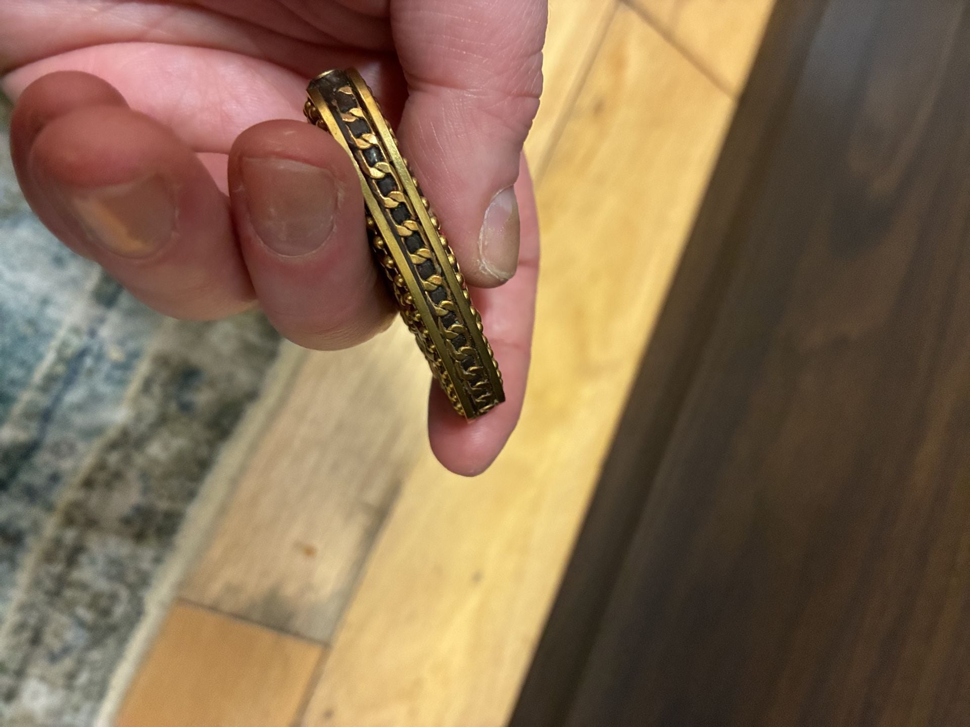 Tibetan Brass Oval Ornate Decorative Amulet 4