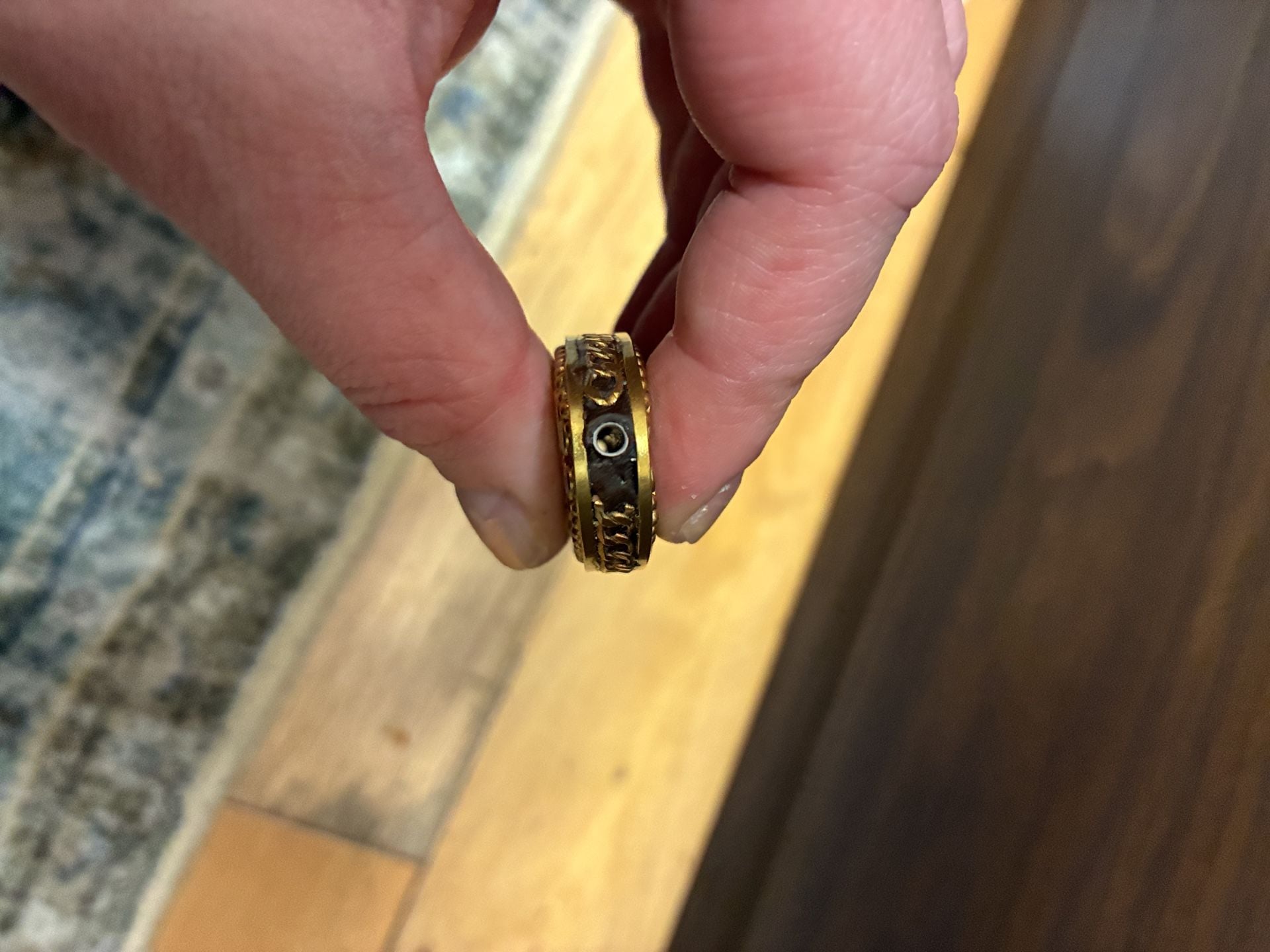 Tibetan Brass Oval Ornate Decorative Amulet 6
