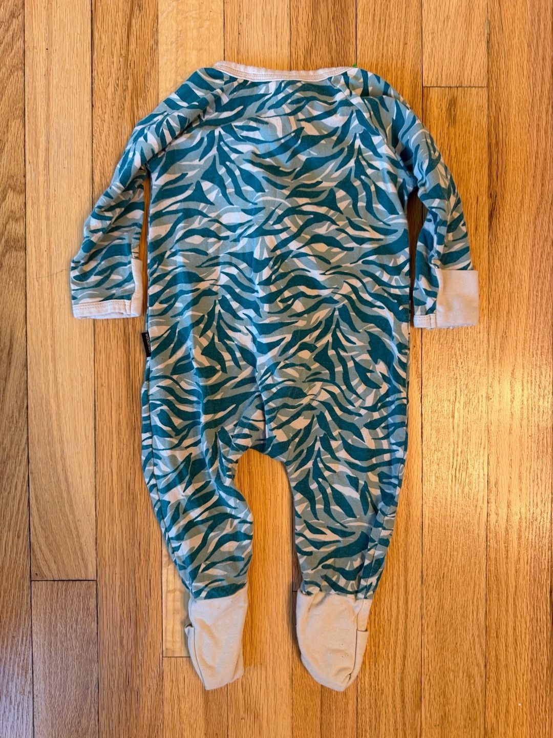 Bonds Wondersuit Size 3-6Mths Teal Zebra Print Zip Romper 3