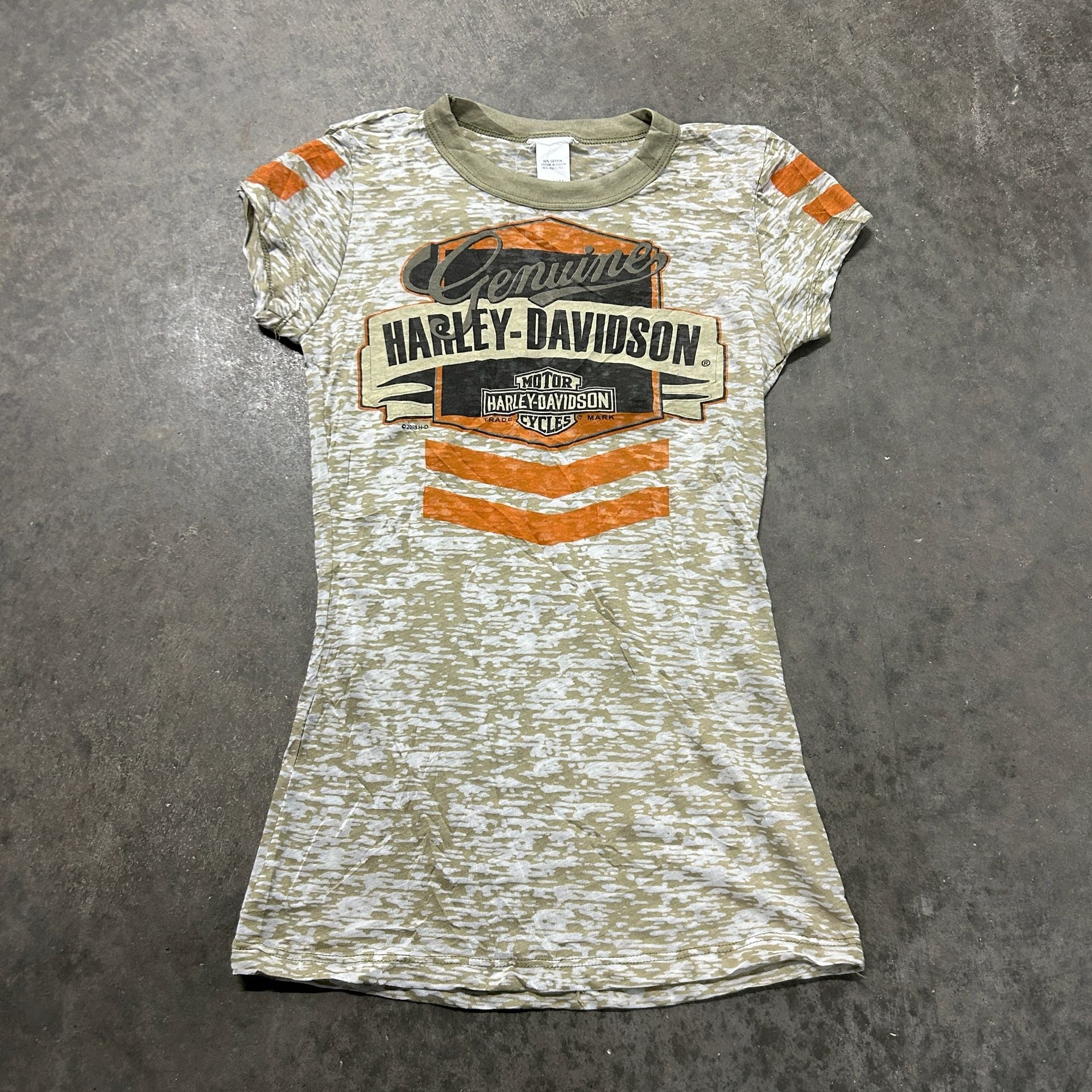 Harley Davidson Women's Small Burnout Graphic T Shirt USA Made Biker Moto 2