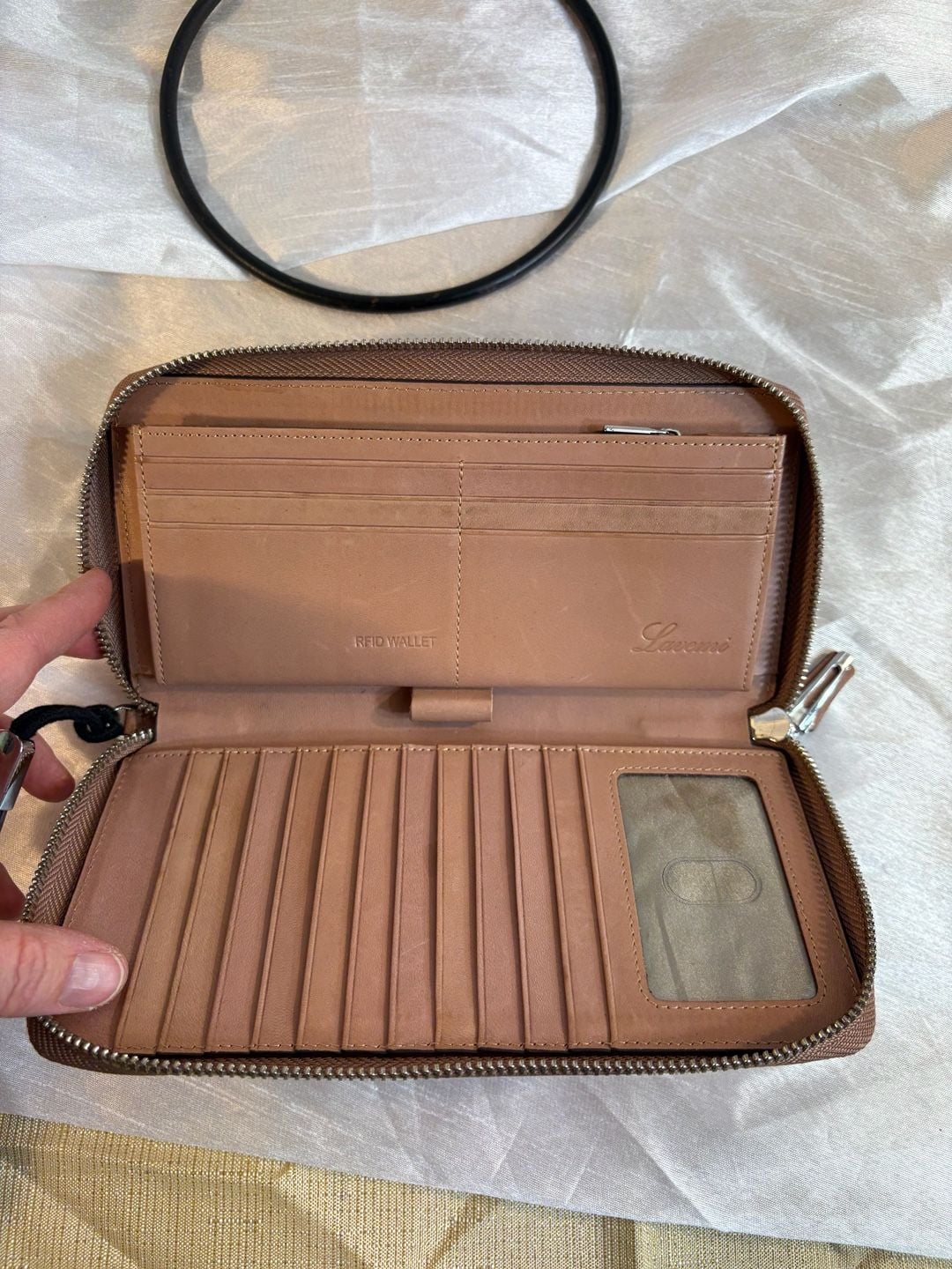 Lavemi RFID Wallet pink Leather Zip Around Wristlet Clutch 4