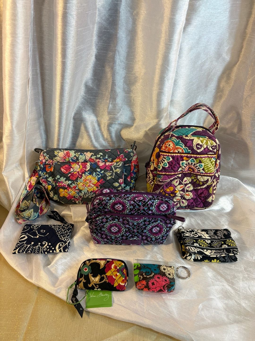 Vera Bradley Quilted Handbag Lot of 9 Assorted Bags and Accessories 4