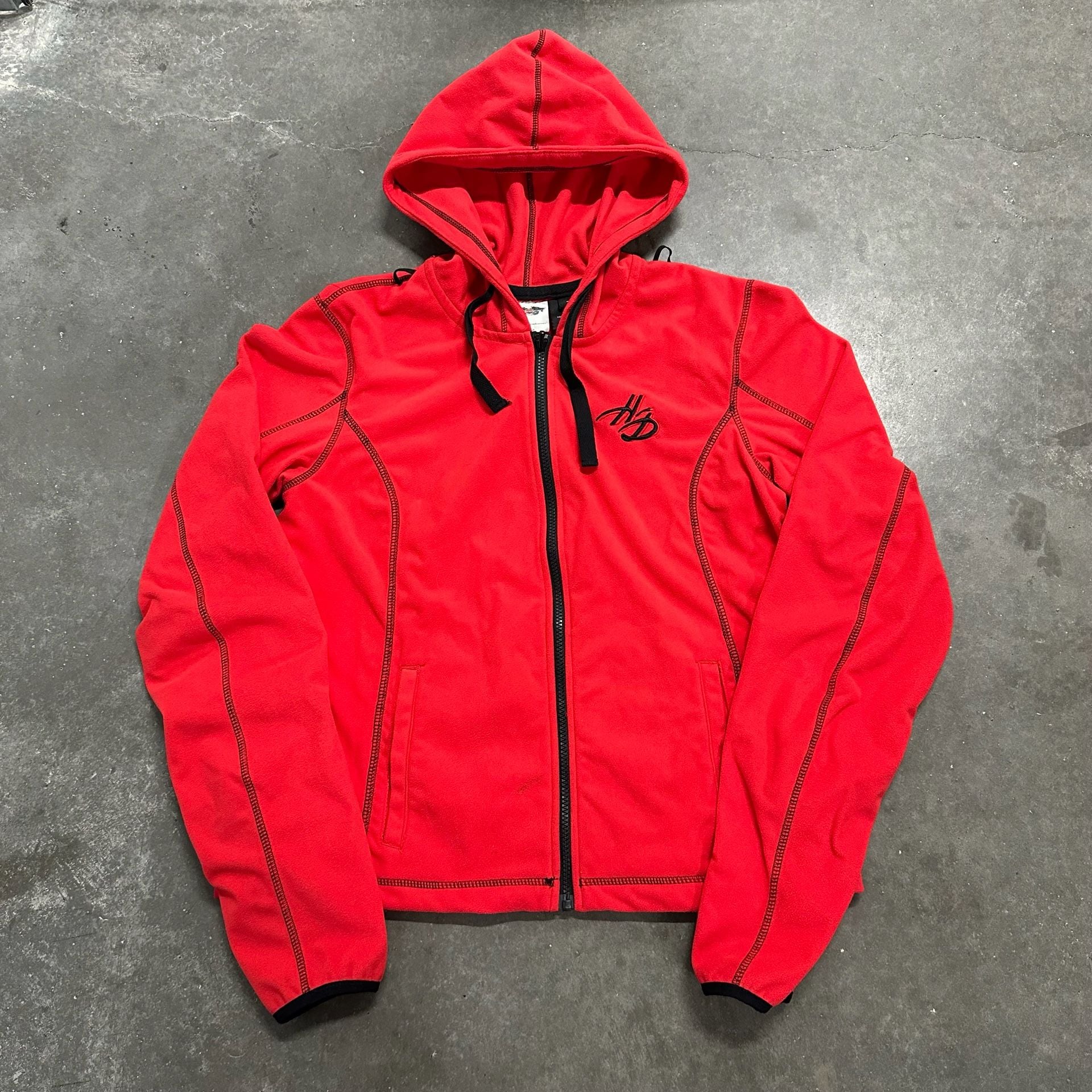 Harley Davidson Performance Fleece Full Zip Hoodie Jacket Biker Motorcycle L 2
