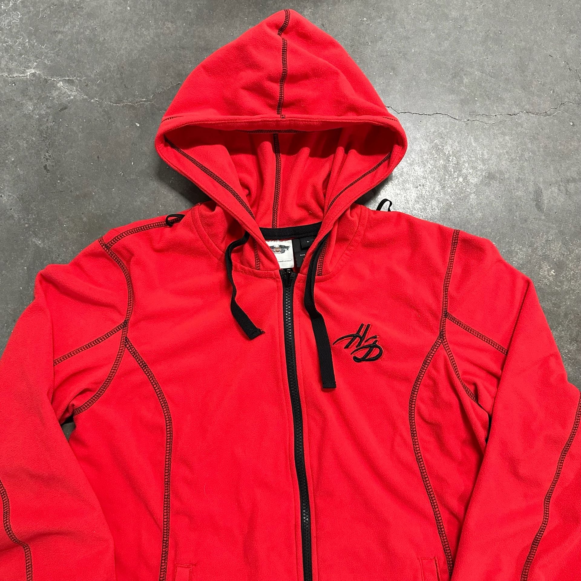 Harley Davidson Performance Fleece Full Zip Hoodie Jacket Biker Motorcycle L 5
