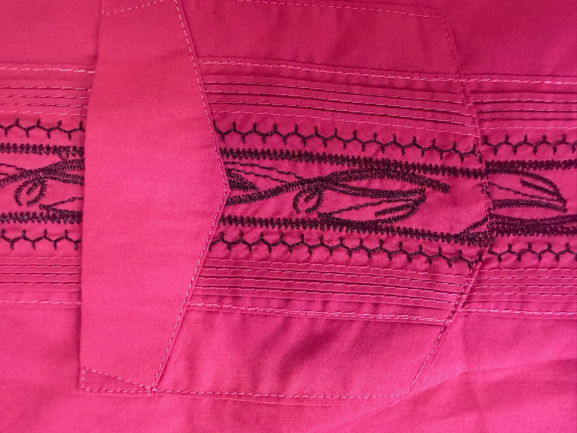 The Genuine Habano Guayabera Zip Front Shirt Size XL Magenta 5