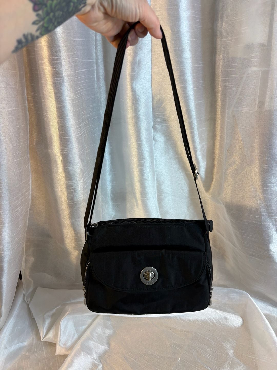 Baggallini Black Nylon Crossbody Bag 7