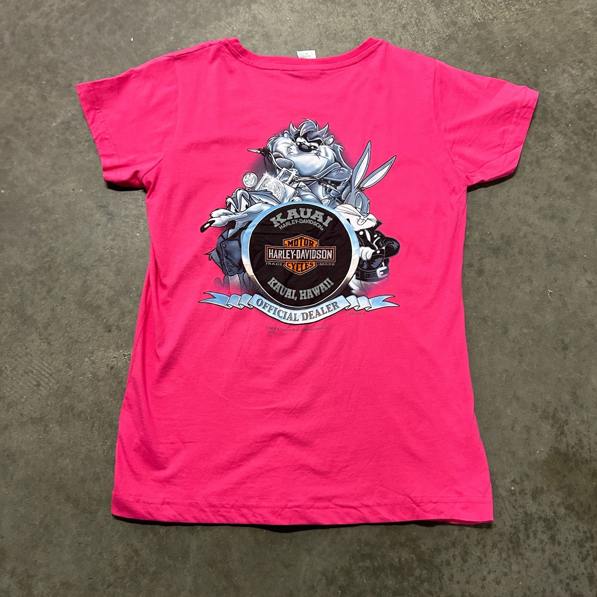 Harley Davidson Looney Tunes Lola Bunny Pink T Shirt Women's M Kauai Hawaii 2