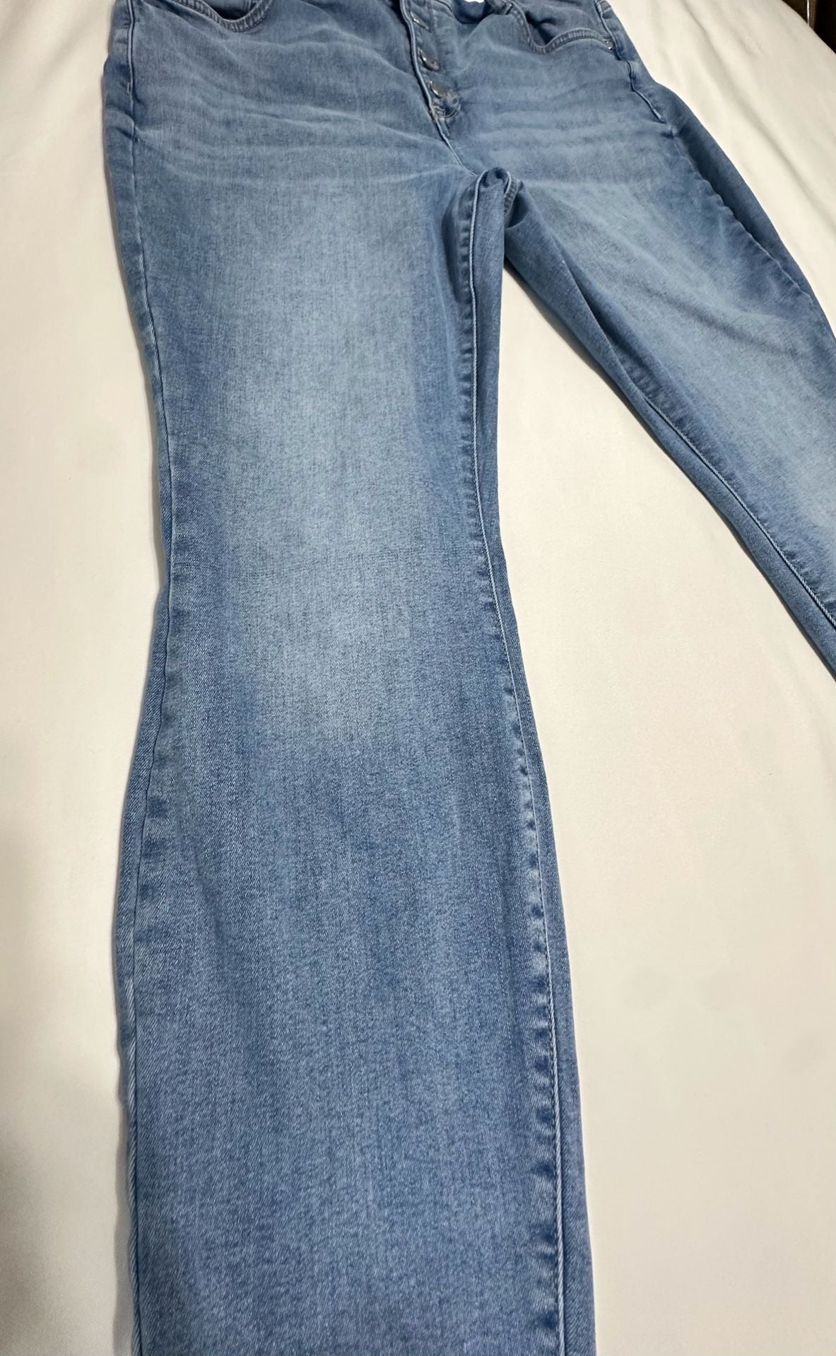 Nine West Skinny Jeans Size 16 Light Wash Button Fly Denim 3