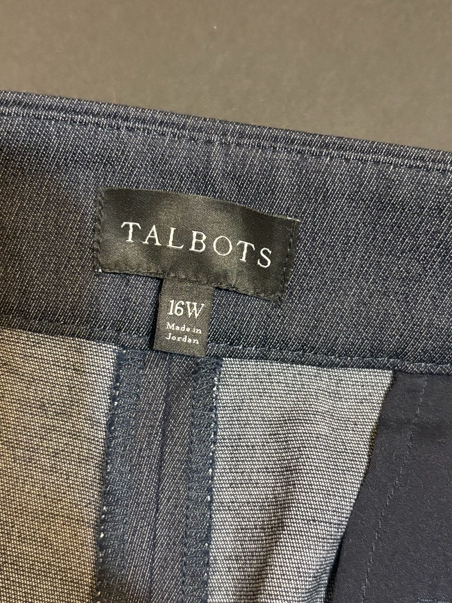Talbots Wide Leg Pants Size 16W Dark Wash Cotton Blend 3