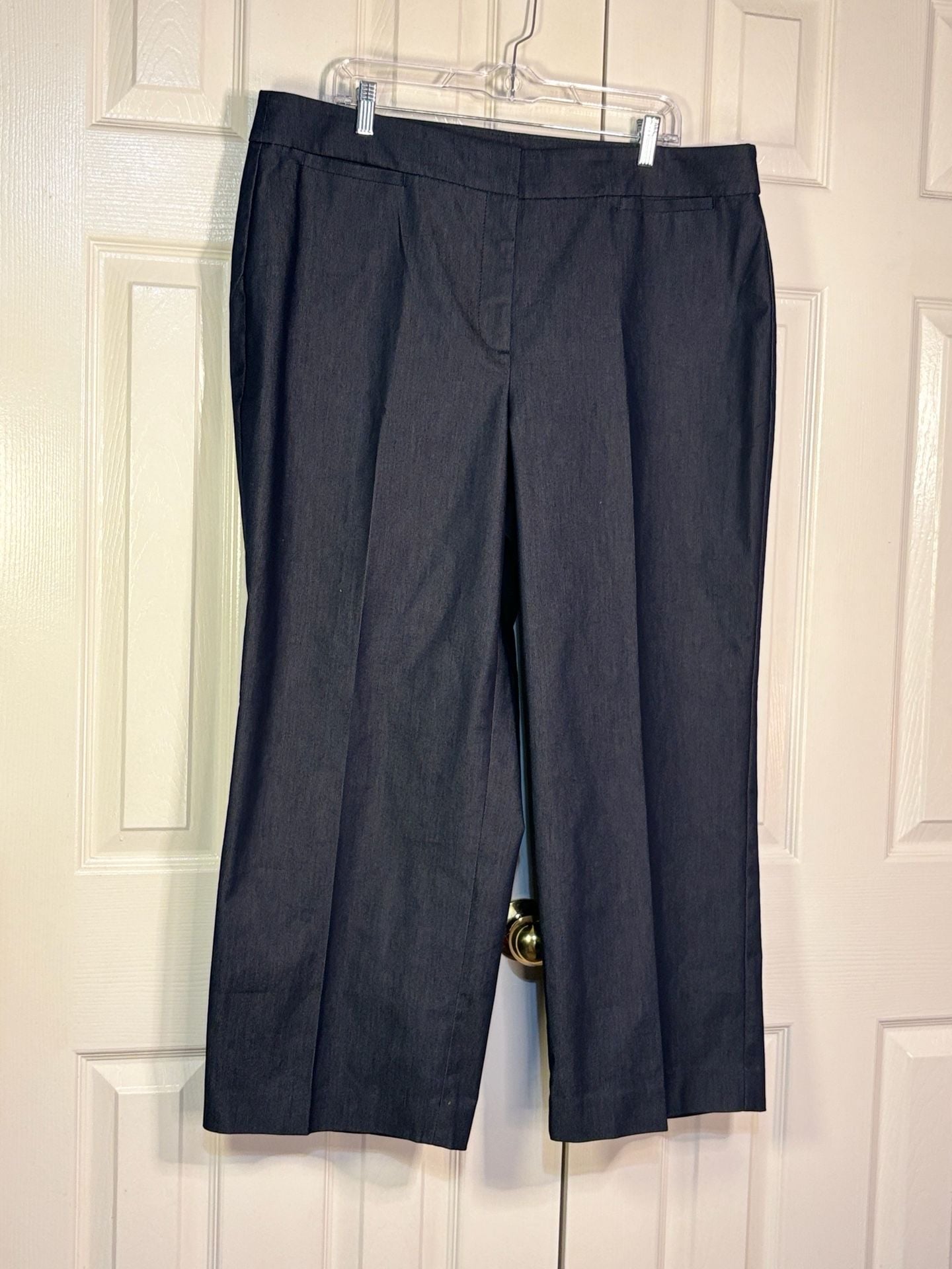 Talbots Wide Leg Pants Size 16W Dark Wash Cotton Blend 5