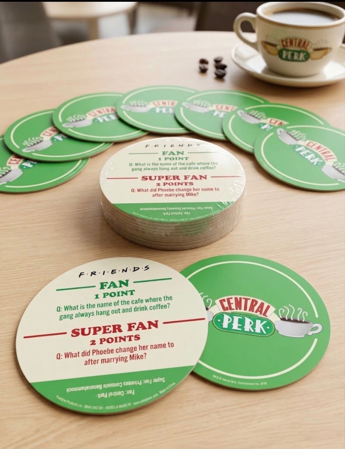 Friends Television Show Central Perk Trivia Coasters Game Set New 1