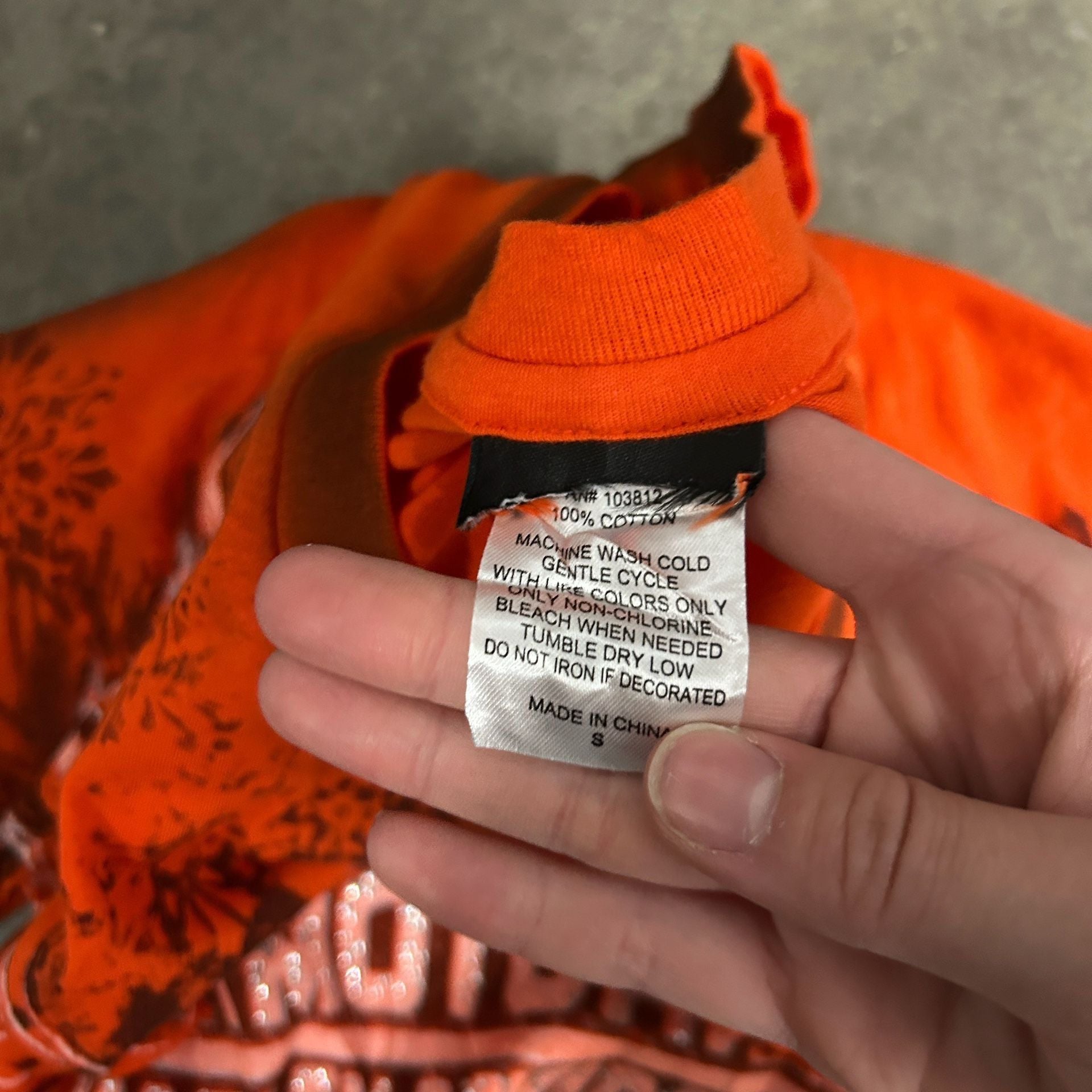 Harley Davidson S Orange V Neck T Shirt Winged Logo Rhinestone Biker Moto 4