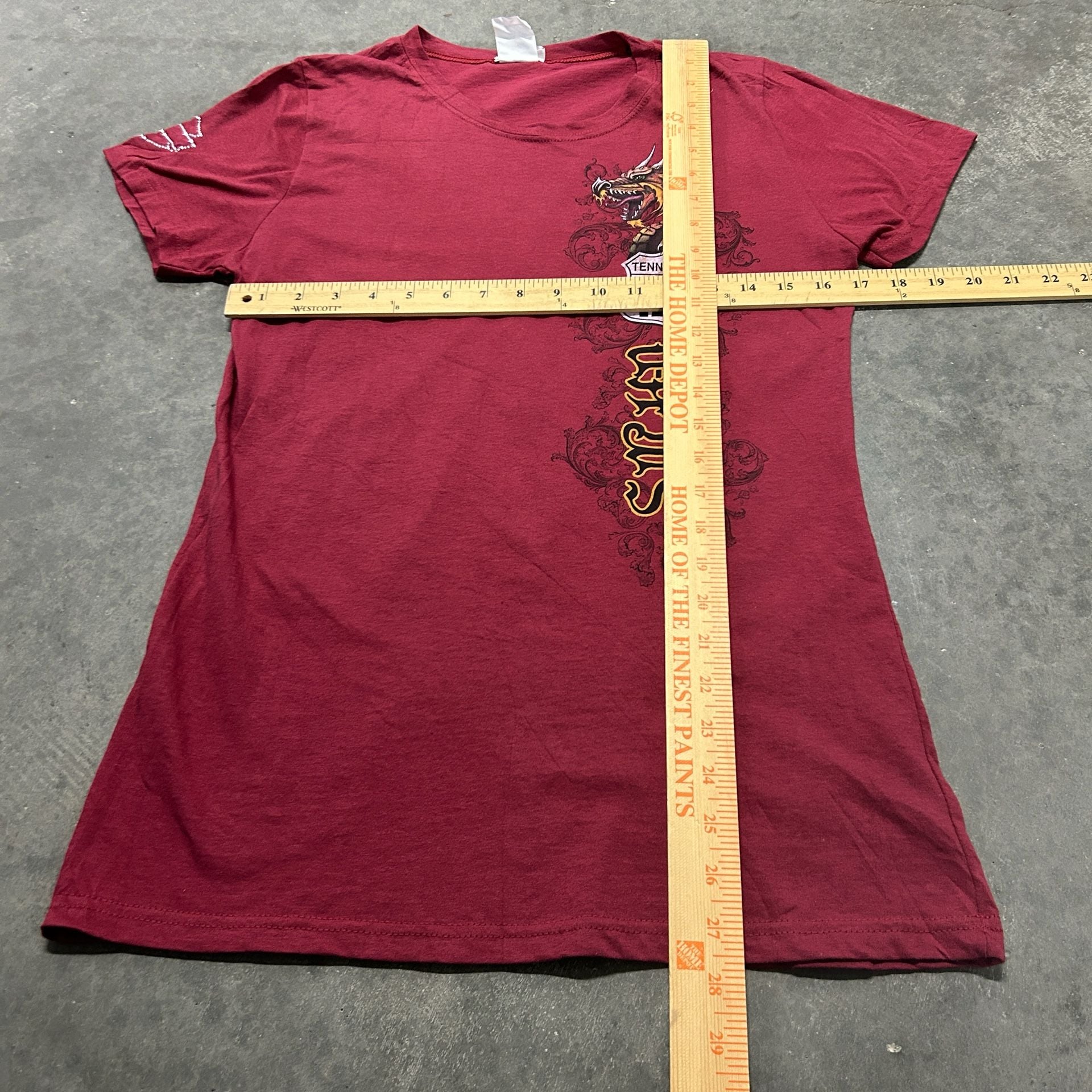 Harley Davidson XL Dragon Wings Burgundy Graphic Tee Smoky Mountain 6