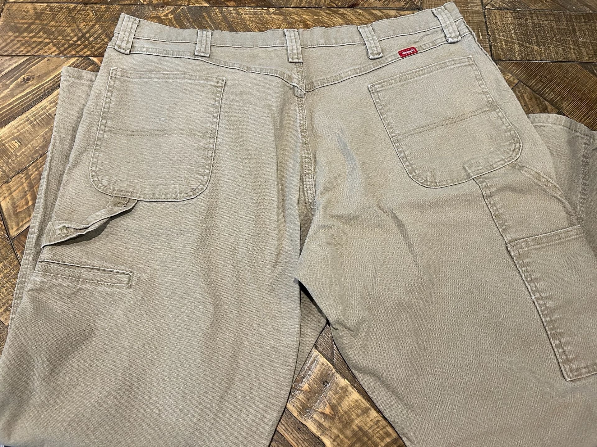 Wrangler Carpenter Pants 40x32 Khaki Utility Workwear 1