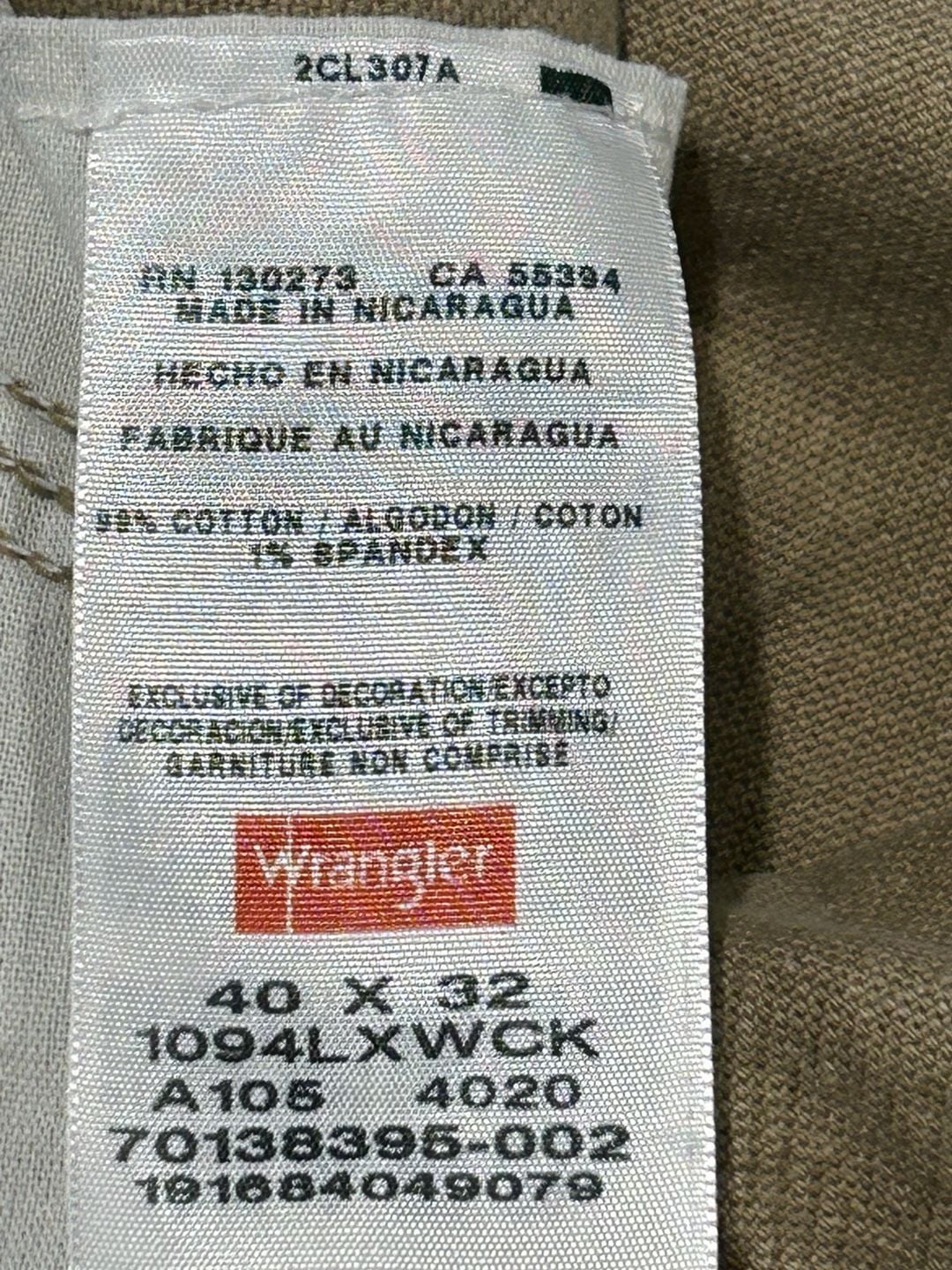 Wrangler Carpenter Pants 40x32 Khaki Utility Workwear 3