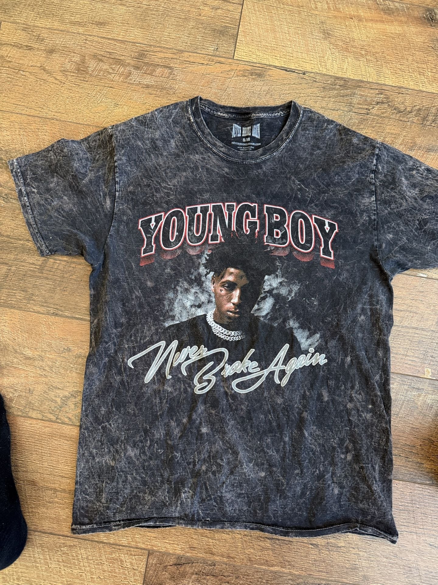 Never Broke Again YoungBoy T-Shirt Size S/M Mineral Wash Graphic Tee 2