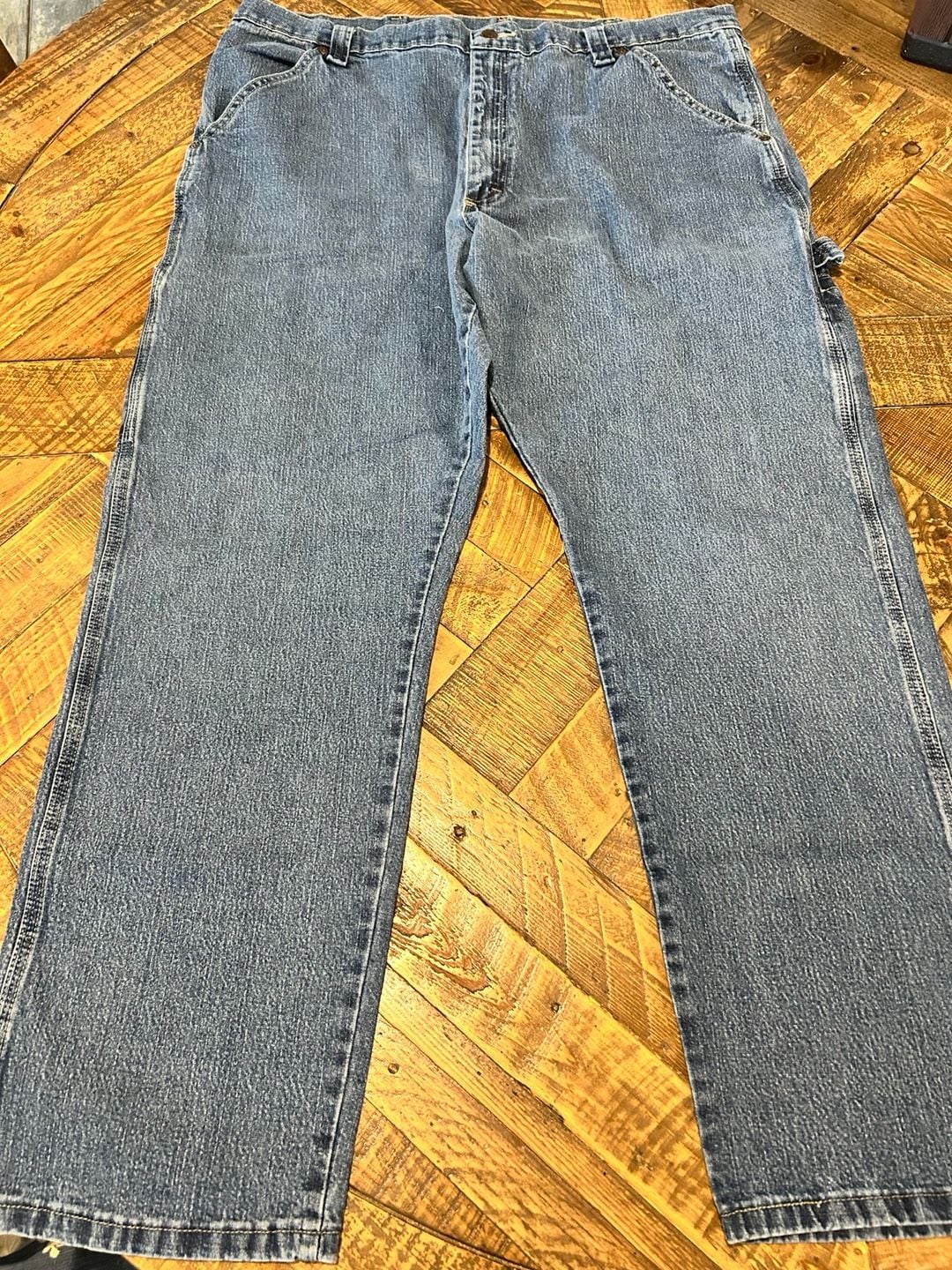 Wrangler Carpenter Jeans 40x32 Blue Cotton Blend Relaxed Fit Workwear 2