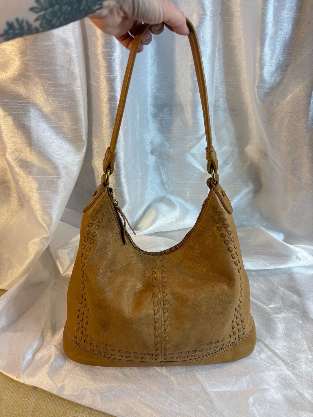 American Leather Co Tan Leather Hobo Shoulder Bag 4
