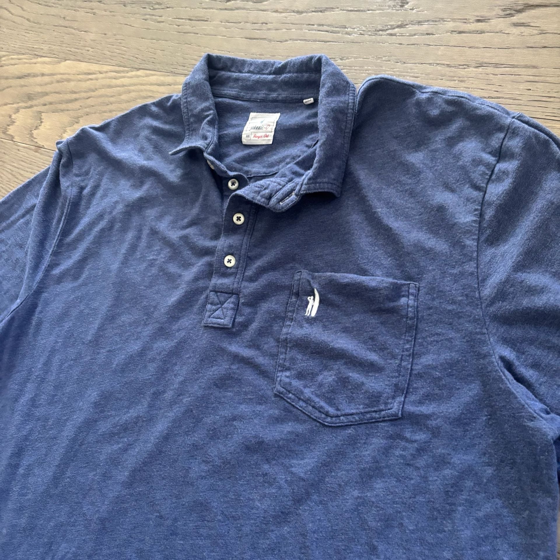 Johnnie-O Polo Shirt Size XXL Blue Pocket Short Sleeve Cotton 3