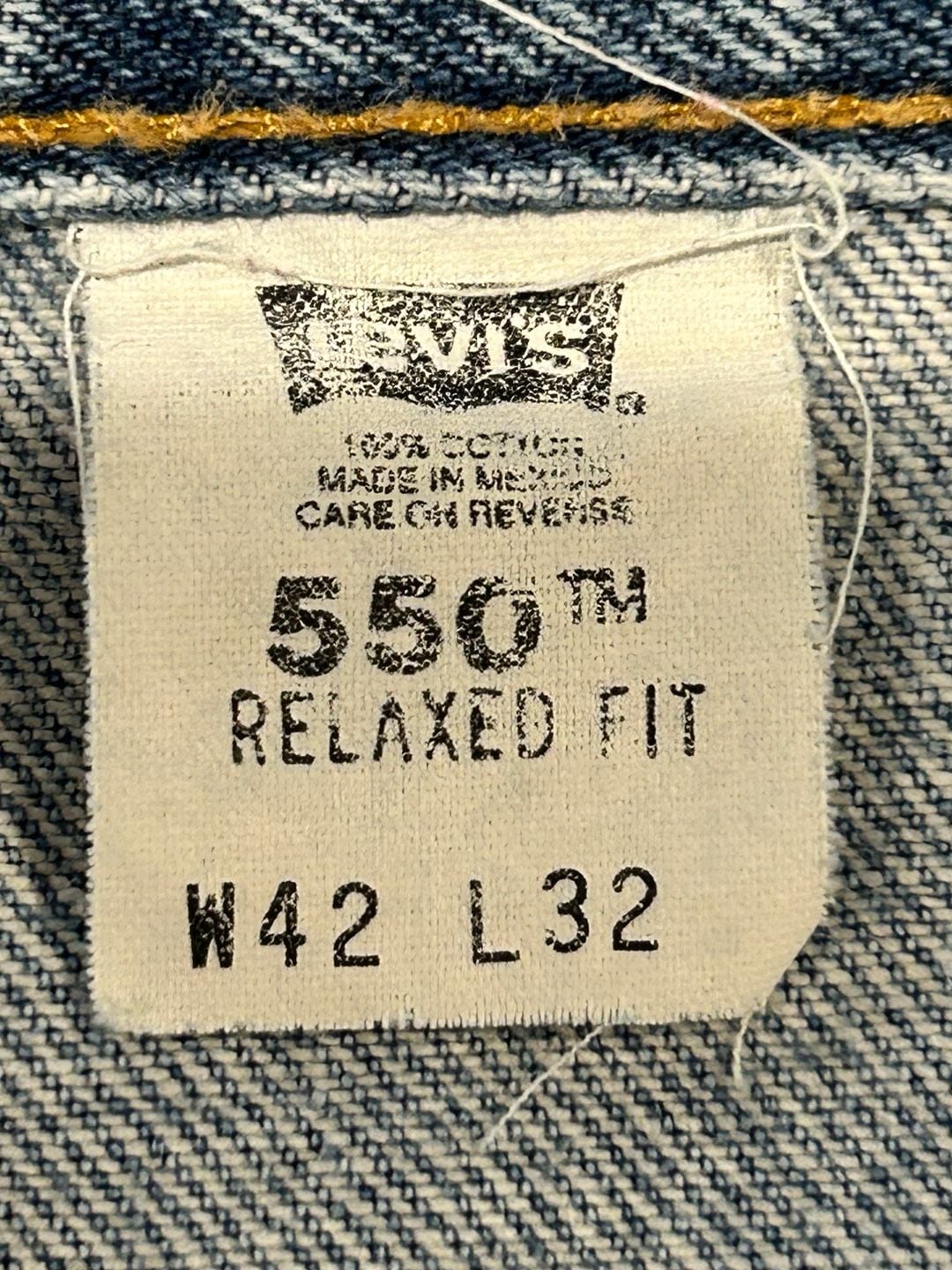 Levi's 550 Relaxed Fit Jeans 42x32 Light Wash Denim 5