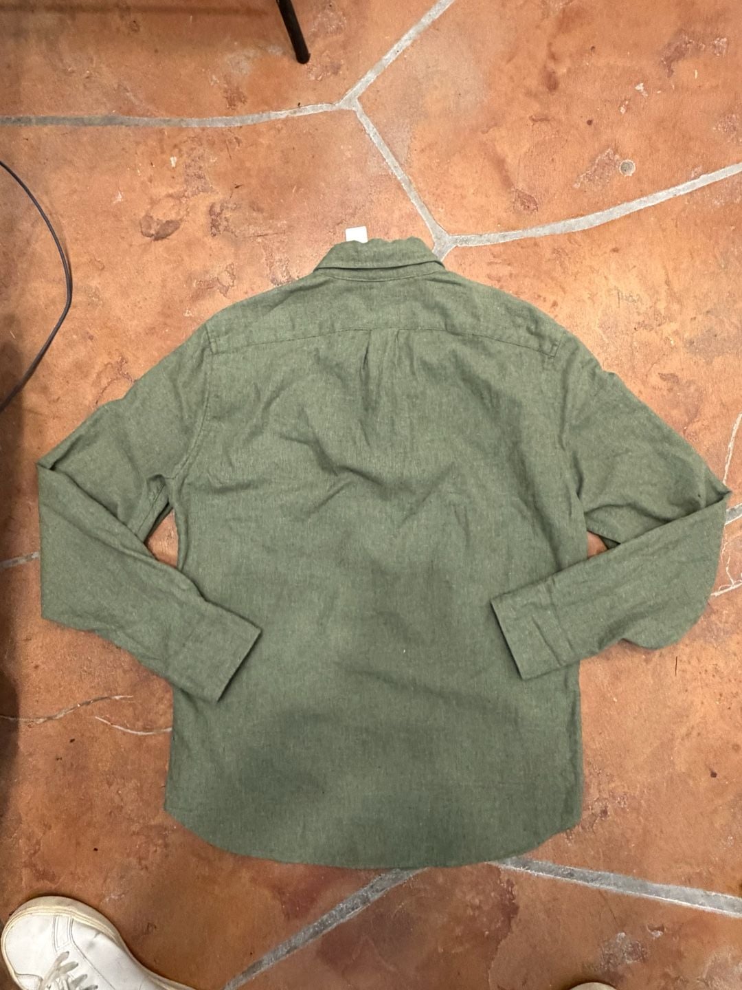 NWT J.Crew Slim Untucked Brushed Twill Long Sleeve Green Flannel Shirt 7