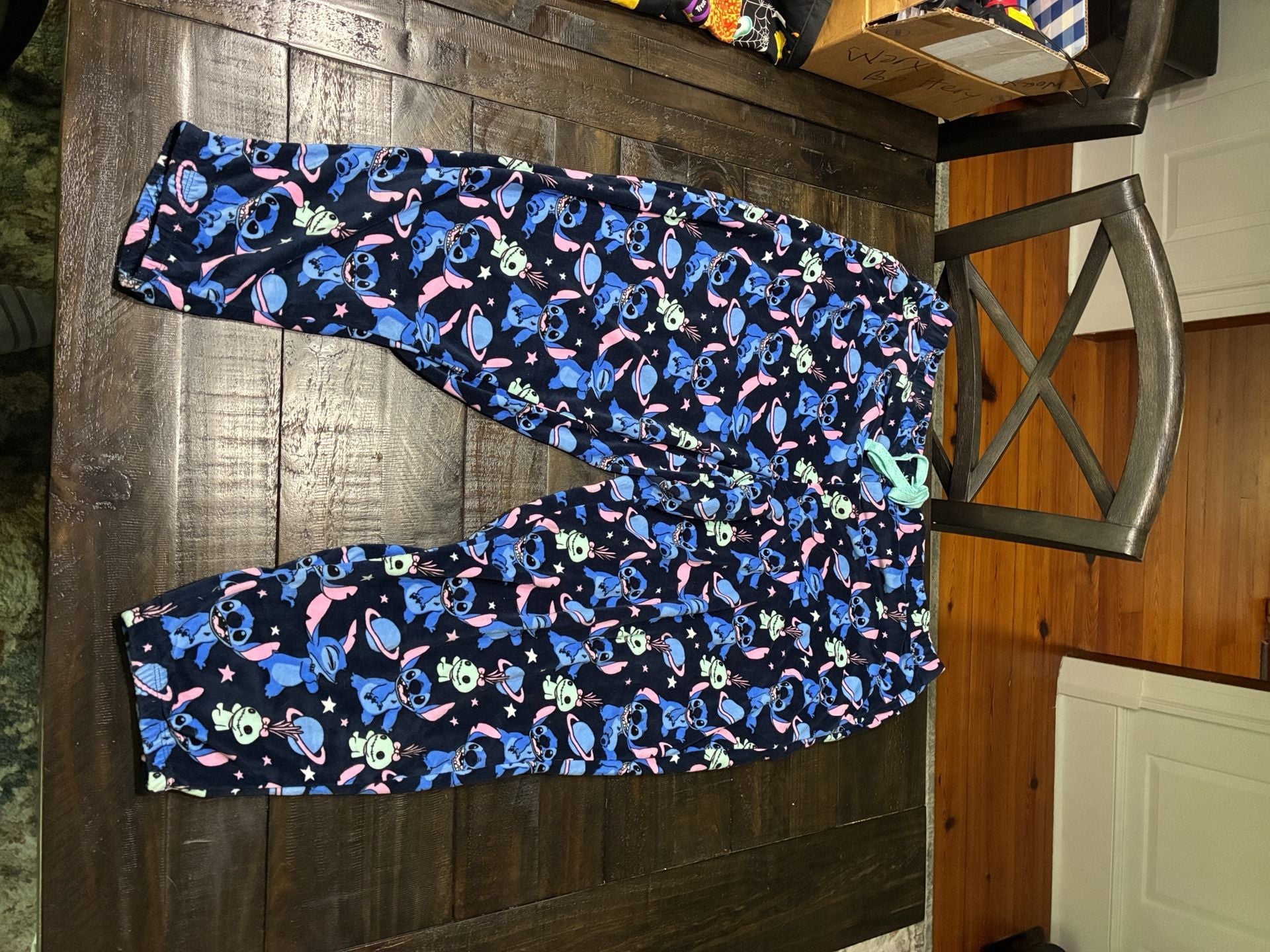 Disney Stitch Pajama Pants Size 2X 18W-20W Dark Navy Fleece Sleepwear 3