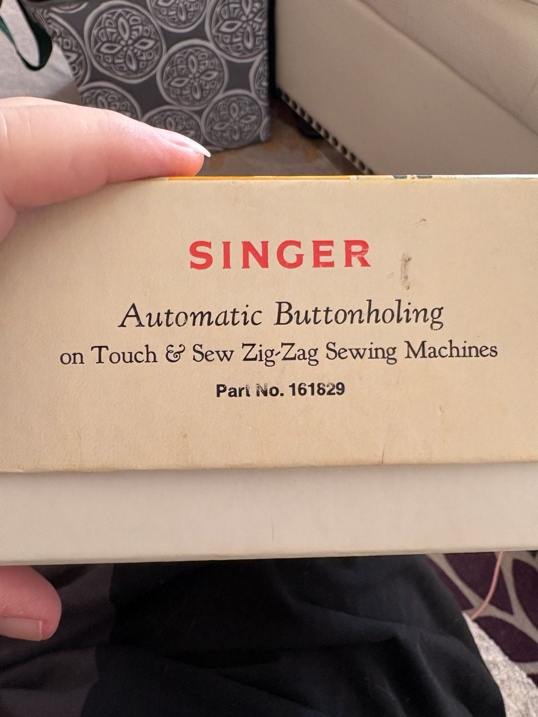 Singer Automatic Buttonholer Part No. 161829 Touch and Sew Set 9