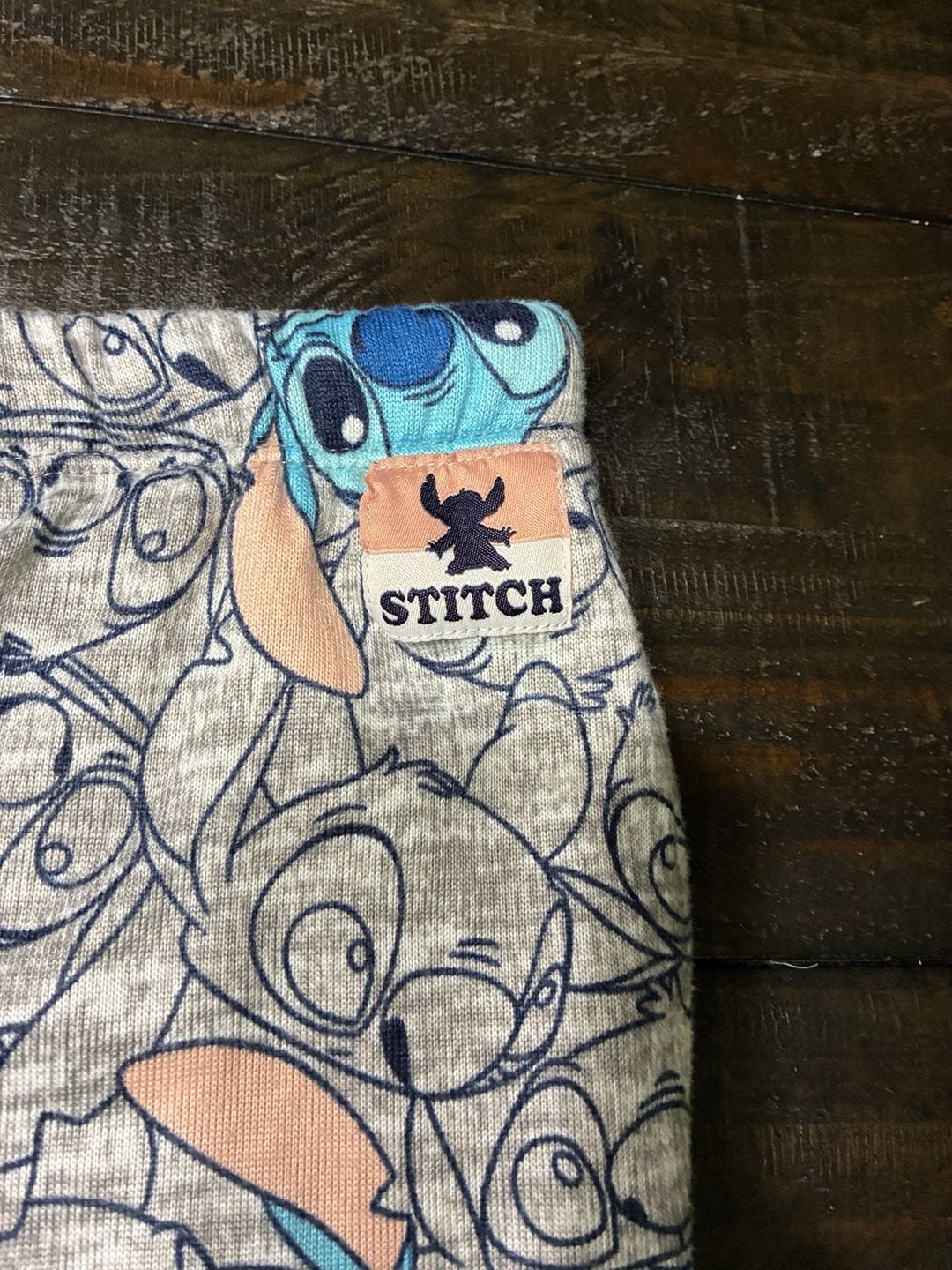Disney Stitch Pajama Shorts Size XL (16-18) Gray Print Lounge 2
