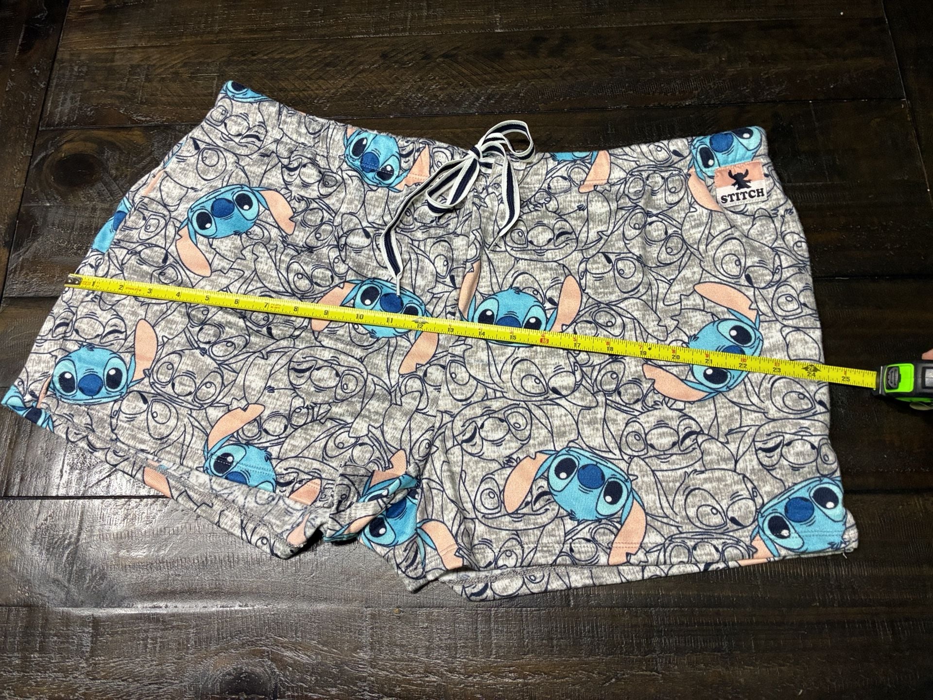 Disney Stitch Pajama Shorts Size XL (16-18) Gray Print Lounge 5