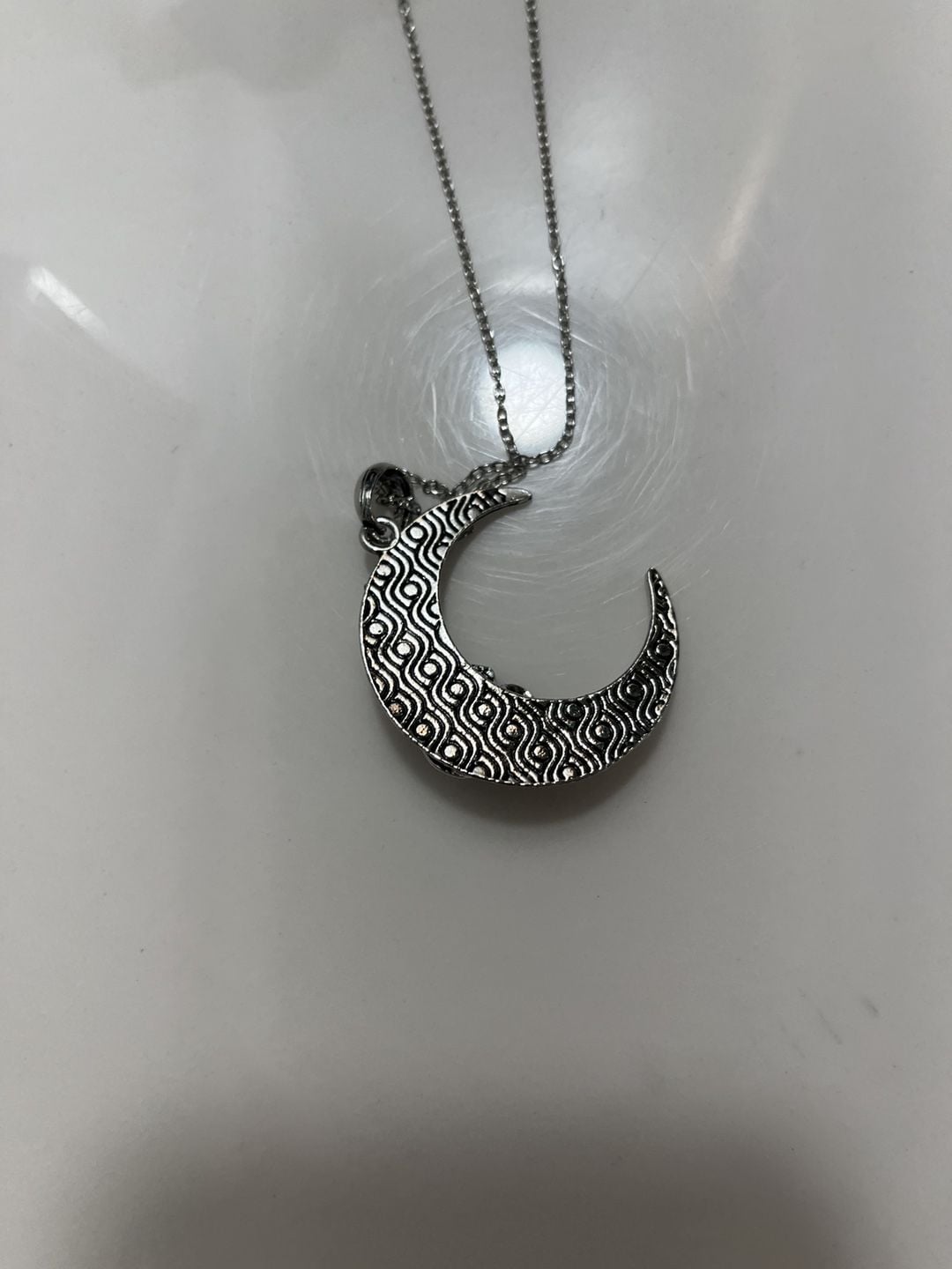 Crescent Moon Opal Pendant Necklace 10