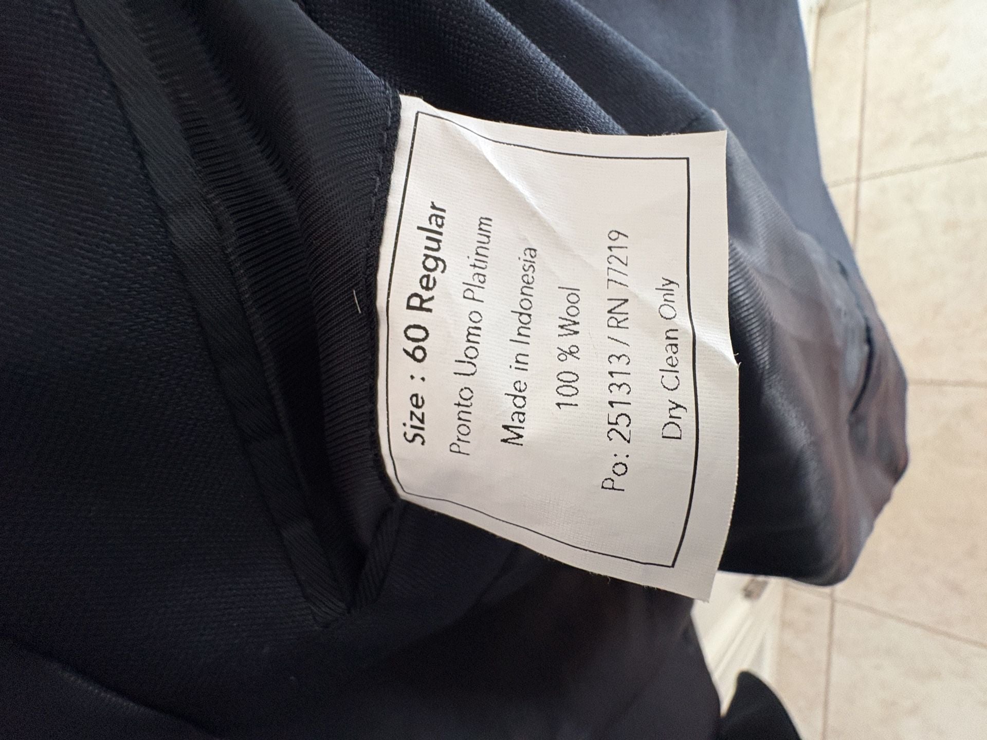 Pronto Uomo Platinum Executive Fit Suit Jacket Size 60 Regular Navy Wool 5