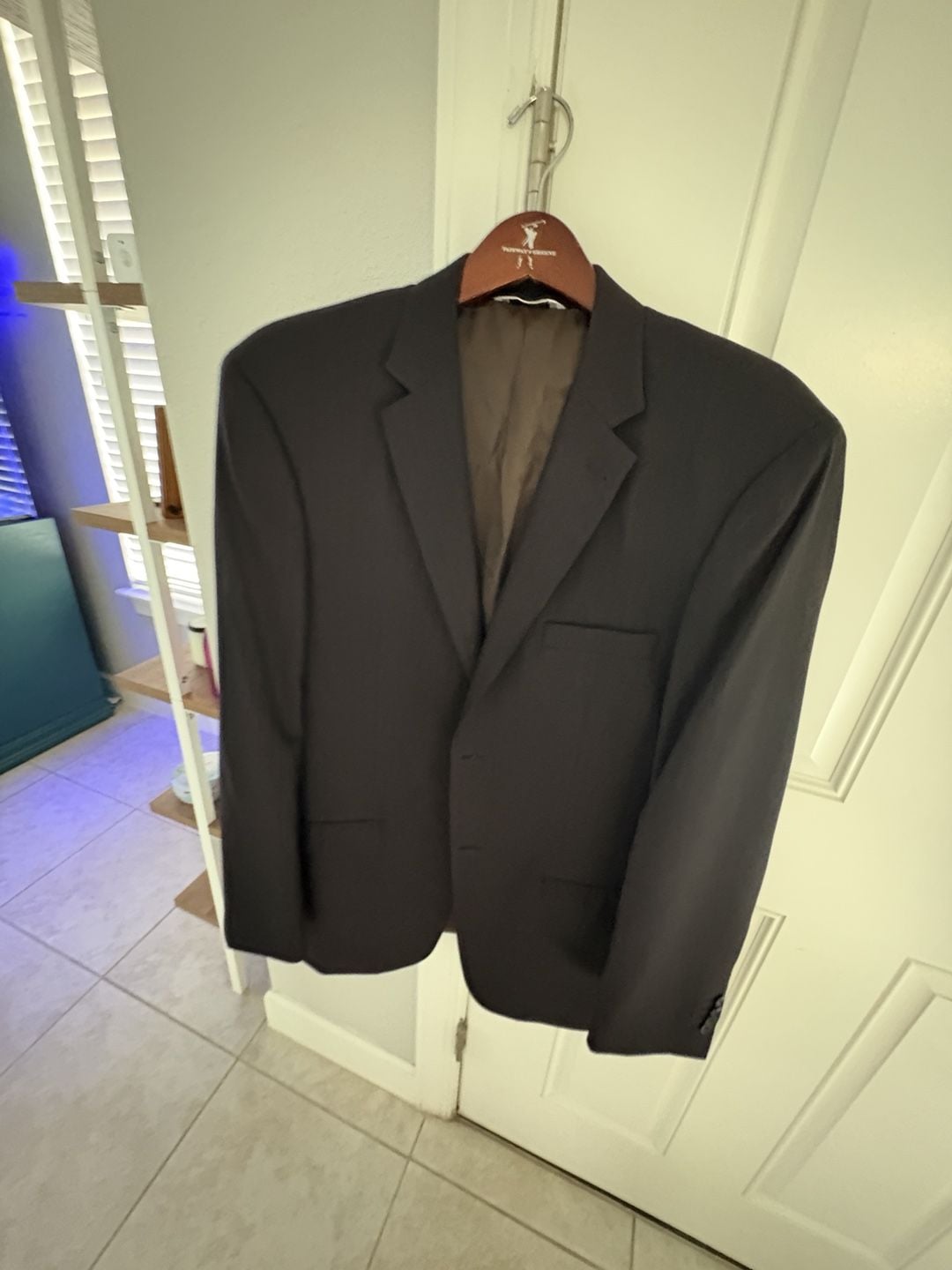 Jhane Barnes Wool Blazer Size 42 Long Black Striped Suit Jacket 7