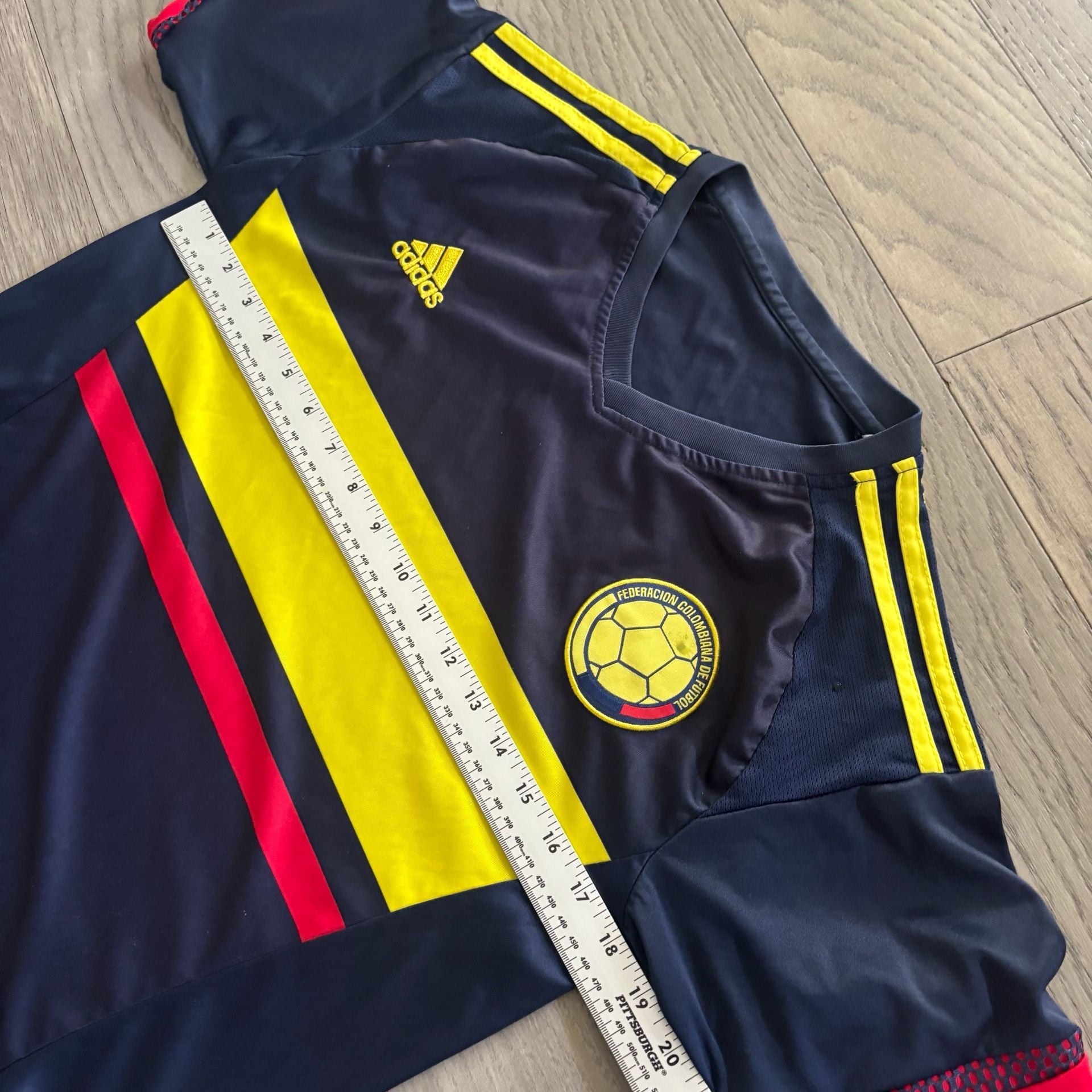 Adidas Colombia Soccer Jersey Blue Yellow Red G87445 3