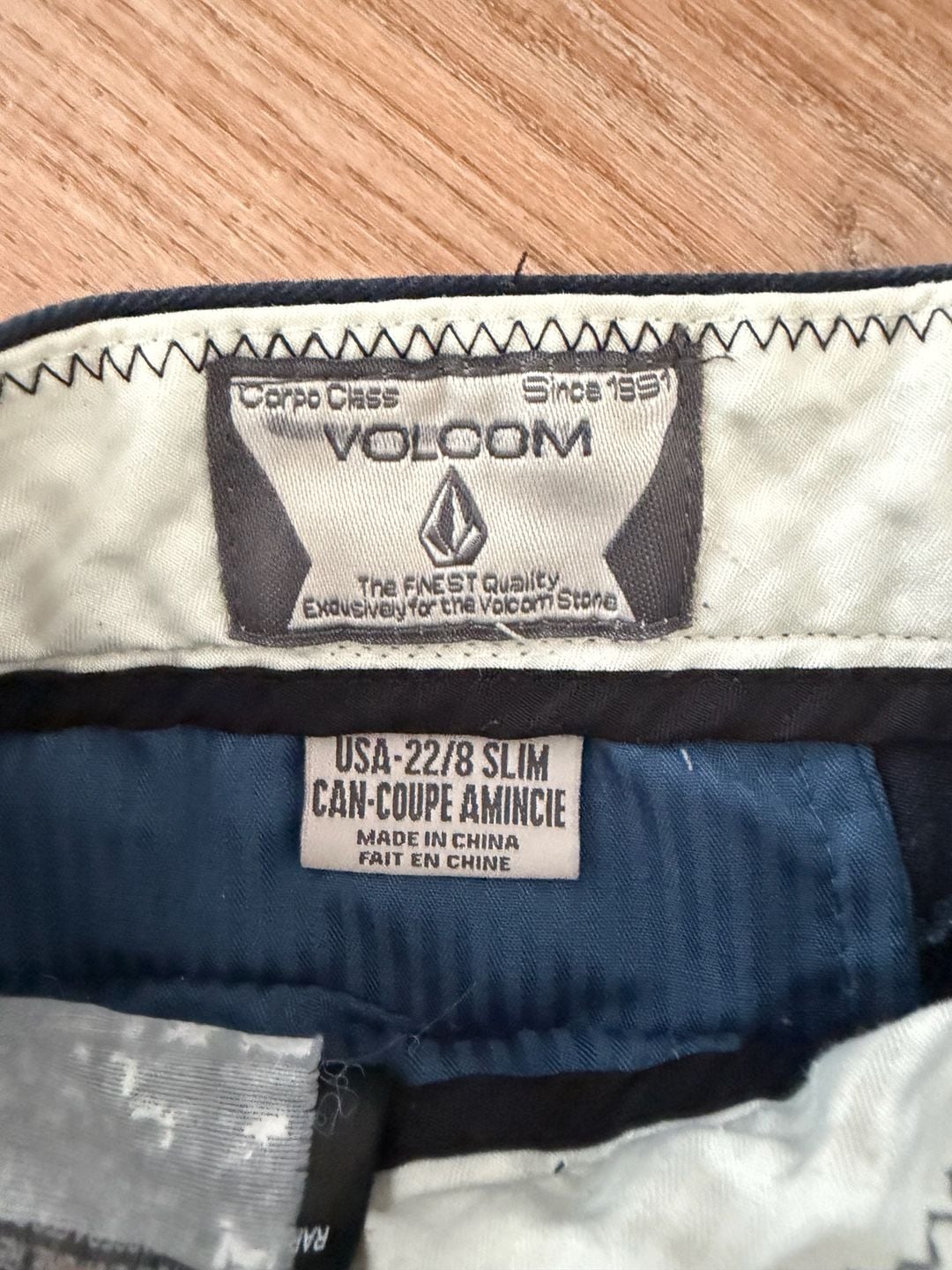 Volcom Chino Pants Size 22/8 Slim Blue Cotton 4