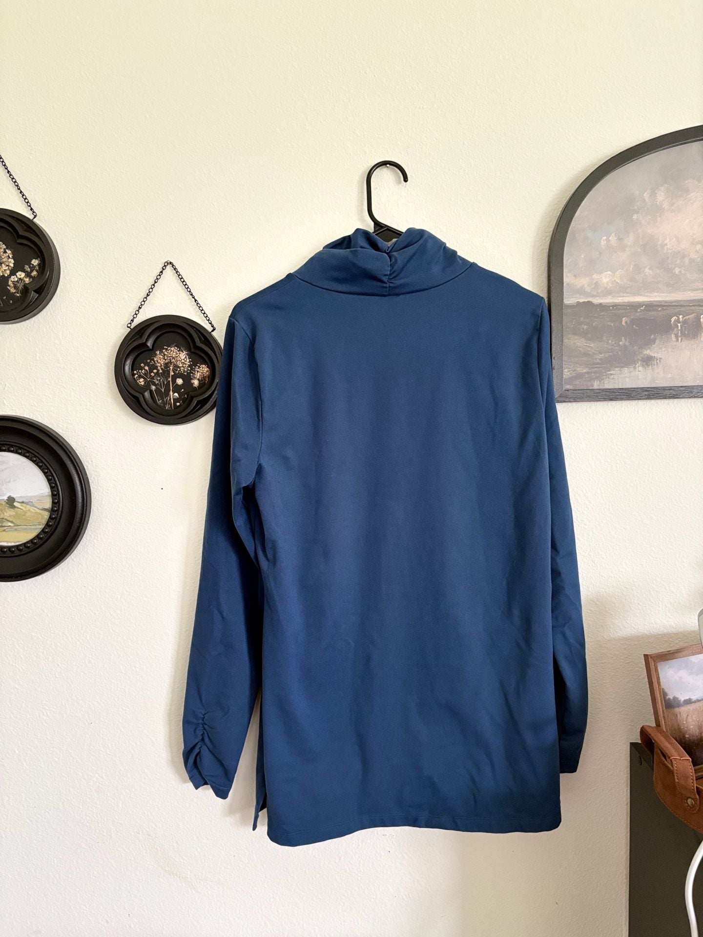 Zuda Cowl Neck Long Sleeve Top Blue 6