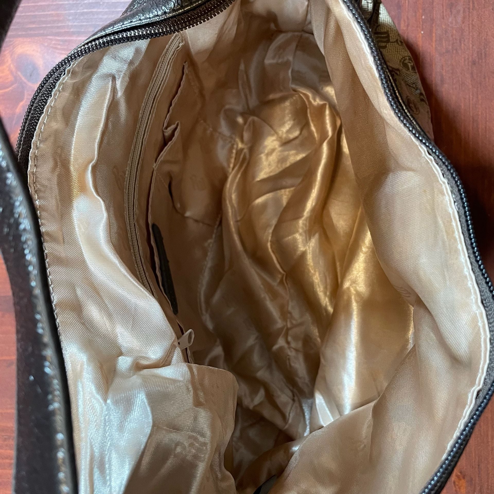 Rocawear Monogram Print Shoulder Bag Metallic Bronze 5