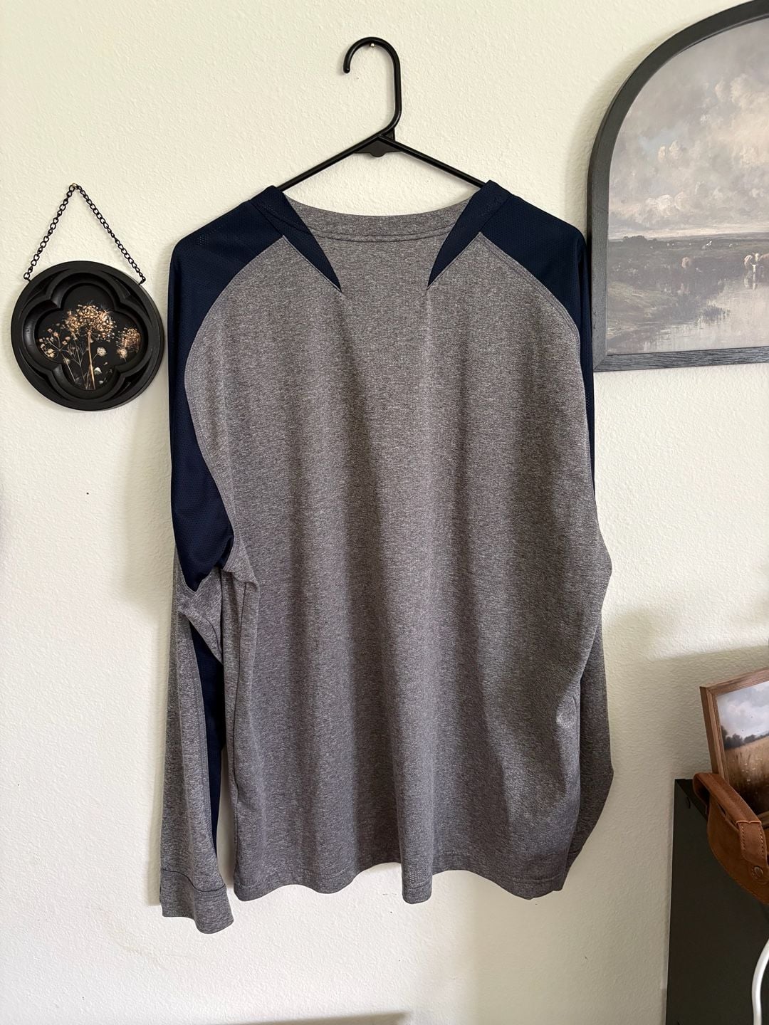 Nike Team Long Sleeve Shirt Size XL Gray Blue Nike Fit Dry Athletic 8