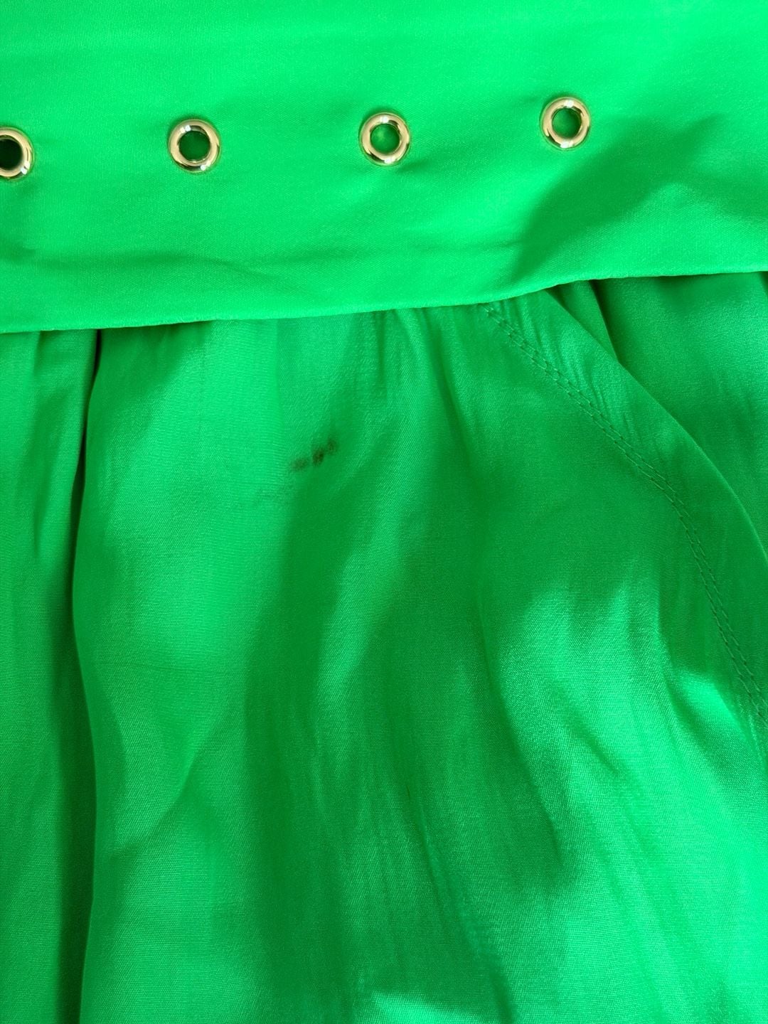 Ramy Brook Dress Size L Green Midi Belted Ribbed Short Sleeve 9