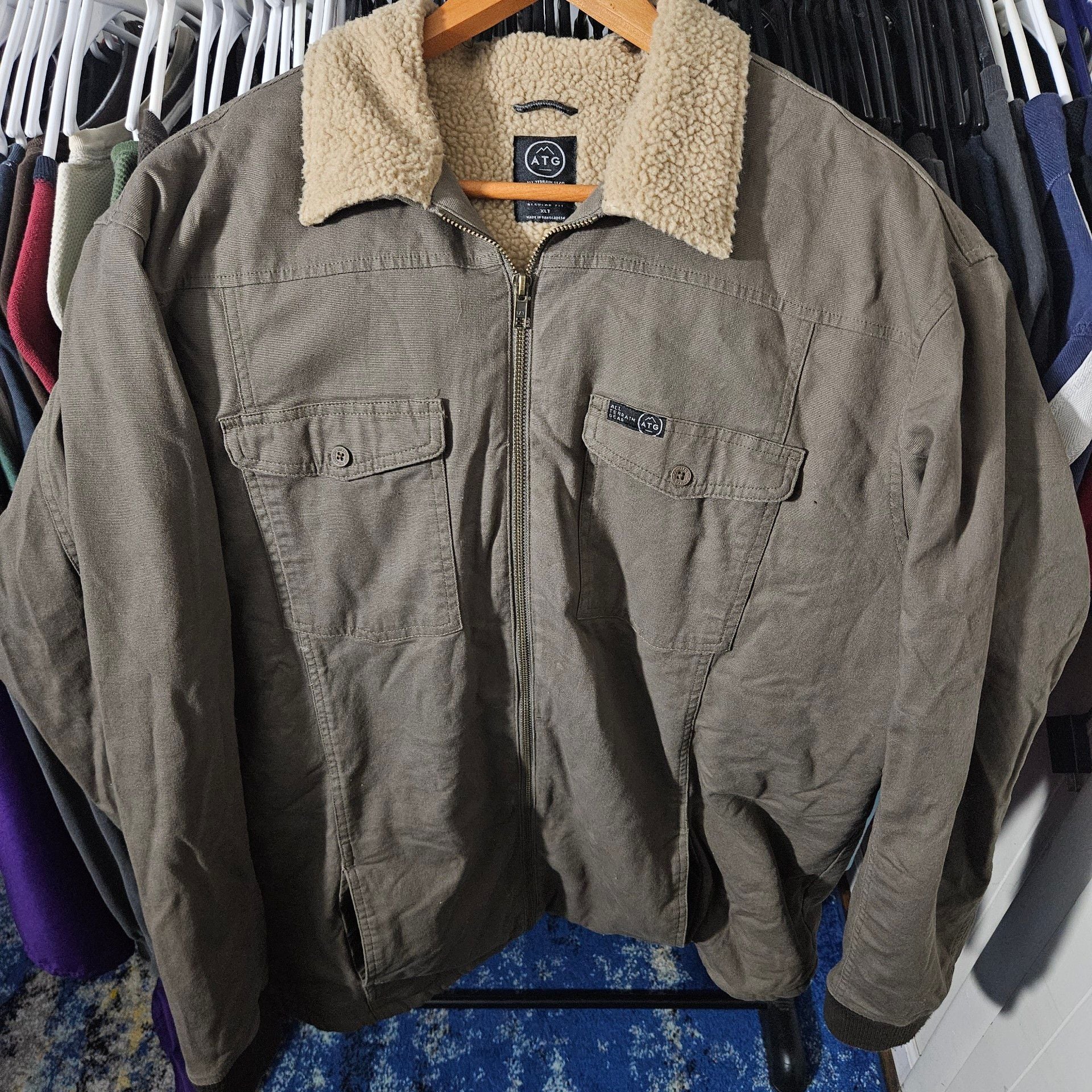 ATG Sherpa Lined Canvas Jacket Size XLT 3