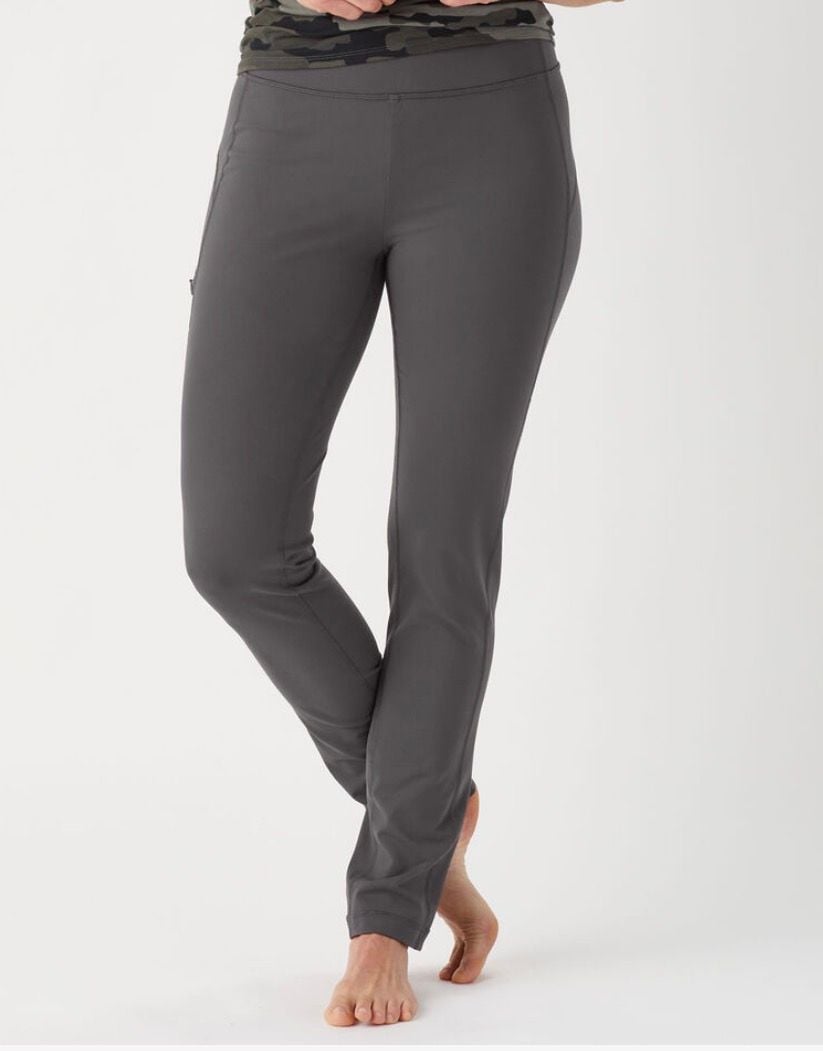 Duluth Trading Co NoGA Classic Slim Leg Pants Womens L Gray Heather Stretch 31” 2