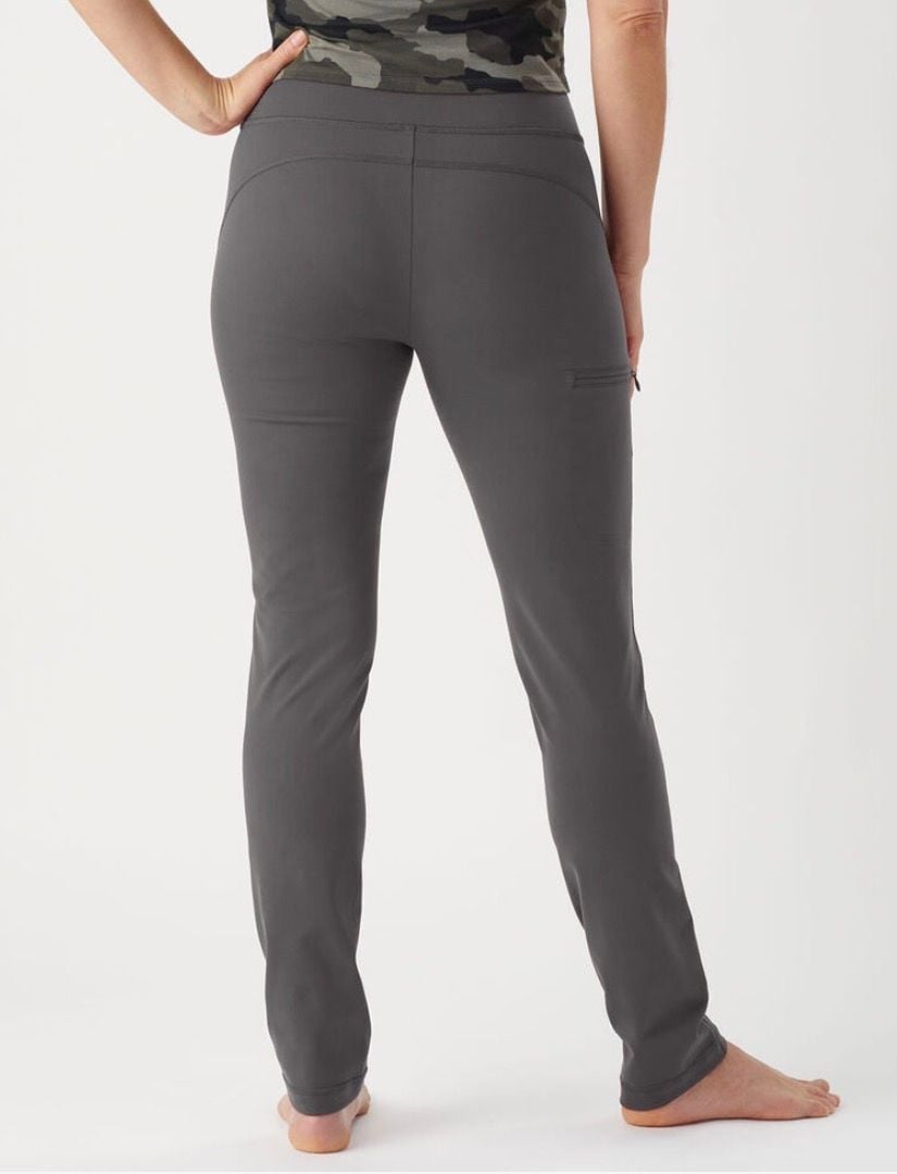 Duluth Trading Co NoGA Classic Slim Leg Pants Womens L Gray Heather Stretch 31” 3