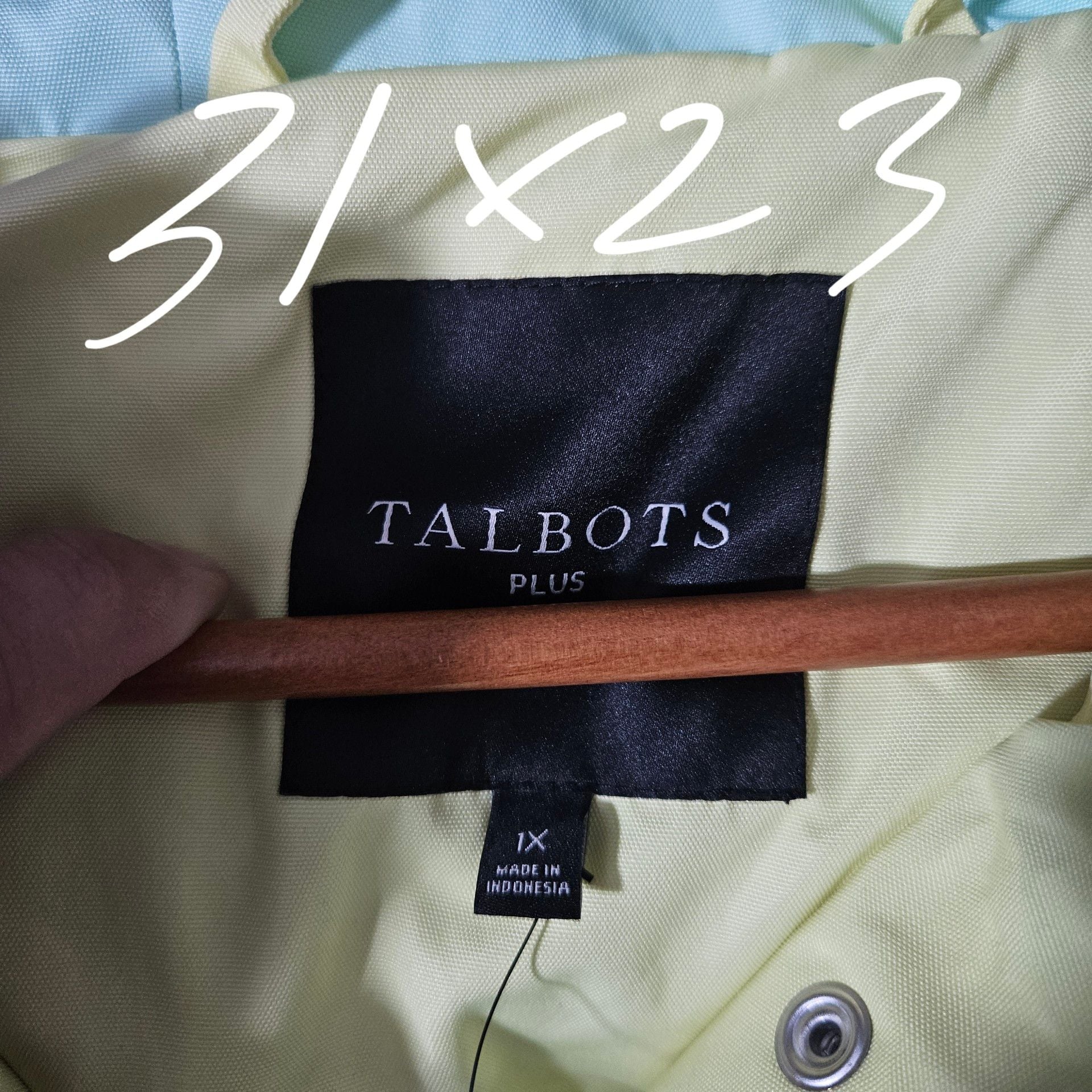 Talbots Plus Water-Resistant Hooded Jacket Size 1X Yellow 4