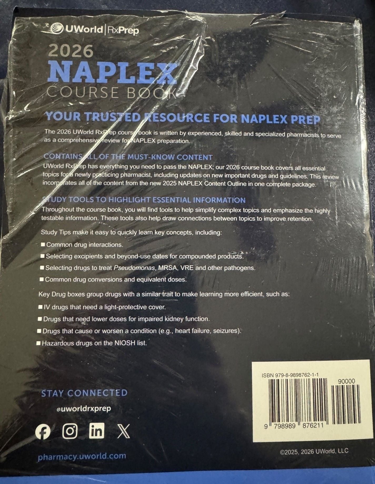 UWorld RxPrep 2026 NAPLEX Course Book Study Guide 2