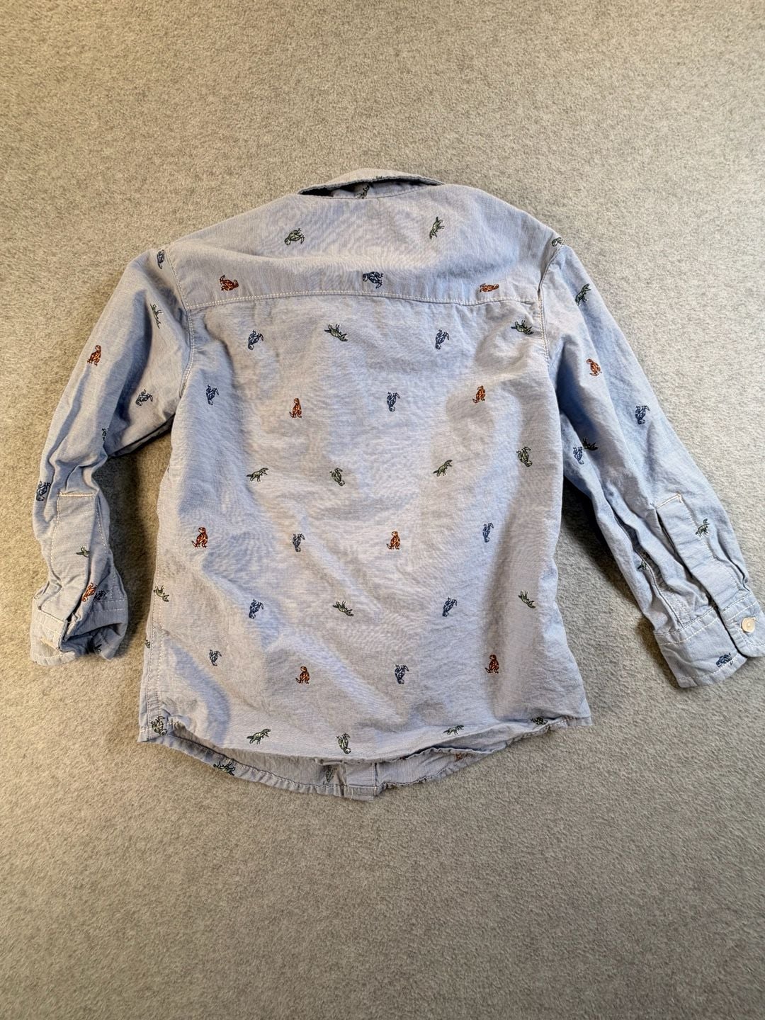 Carter's Dinosaur Button Down Shirt Size 4T Blue 5