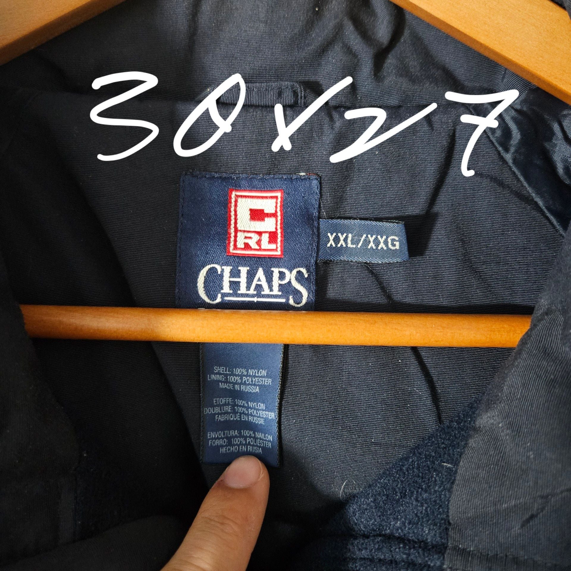Chaps Ralph Lauren Jacket XXL Navy Blue Full Zip Windbreaker 3