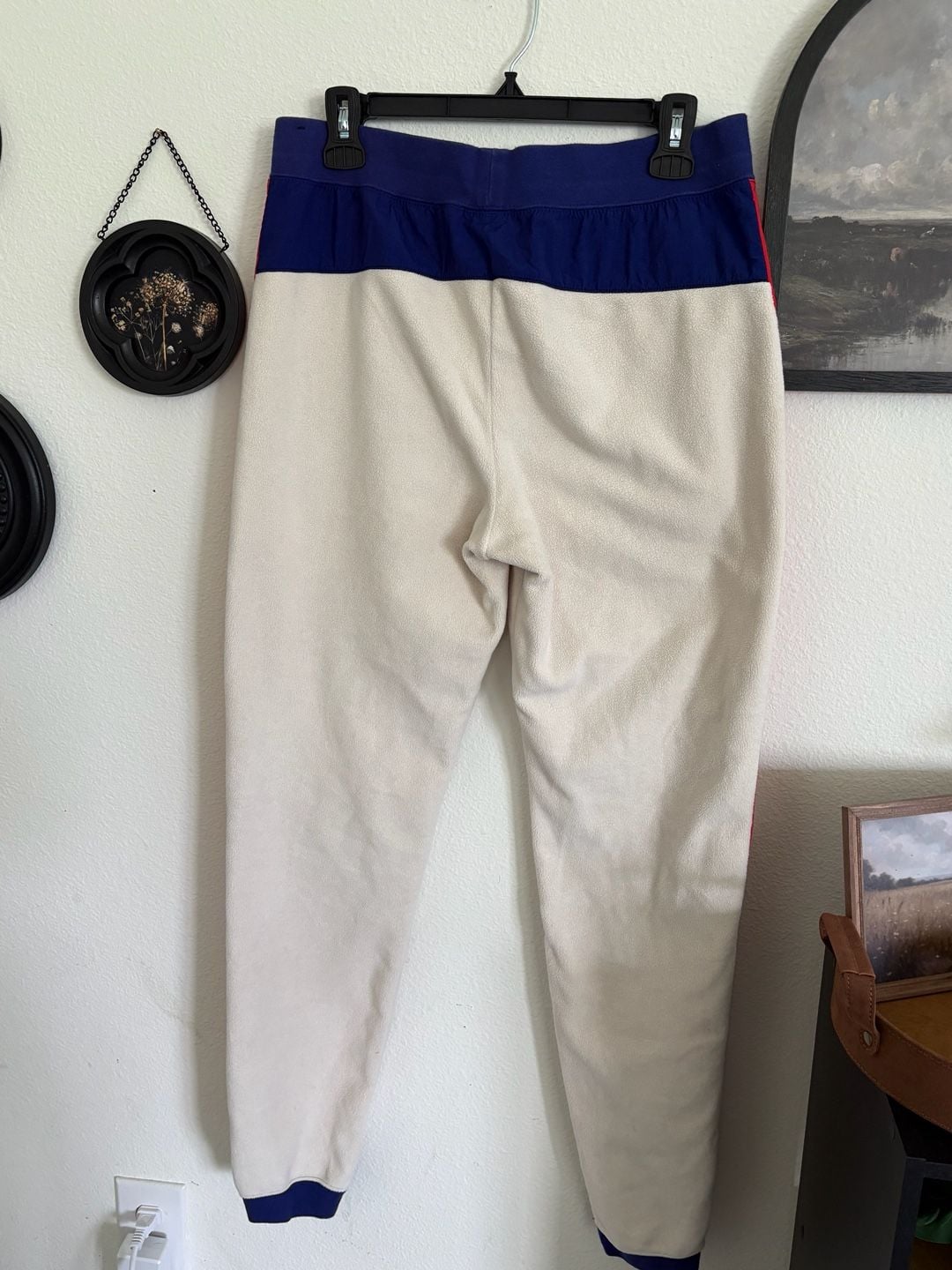 Nike Fleece Sweatpants Size M Off-White Red Blue 8